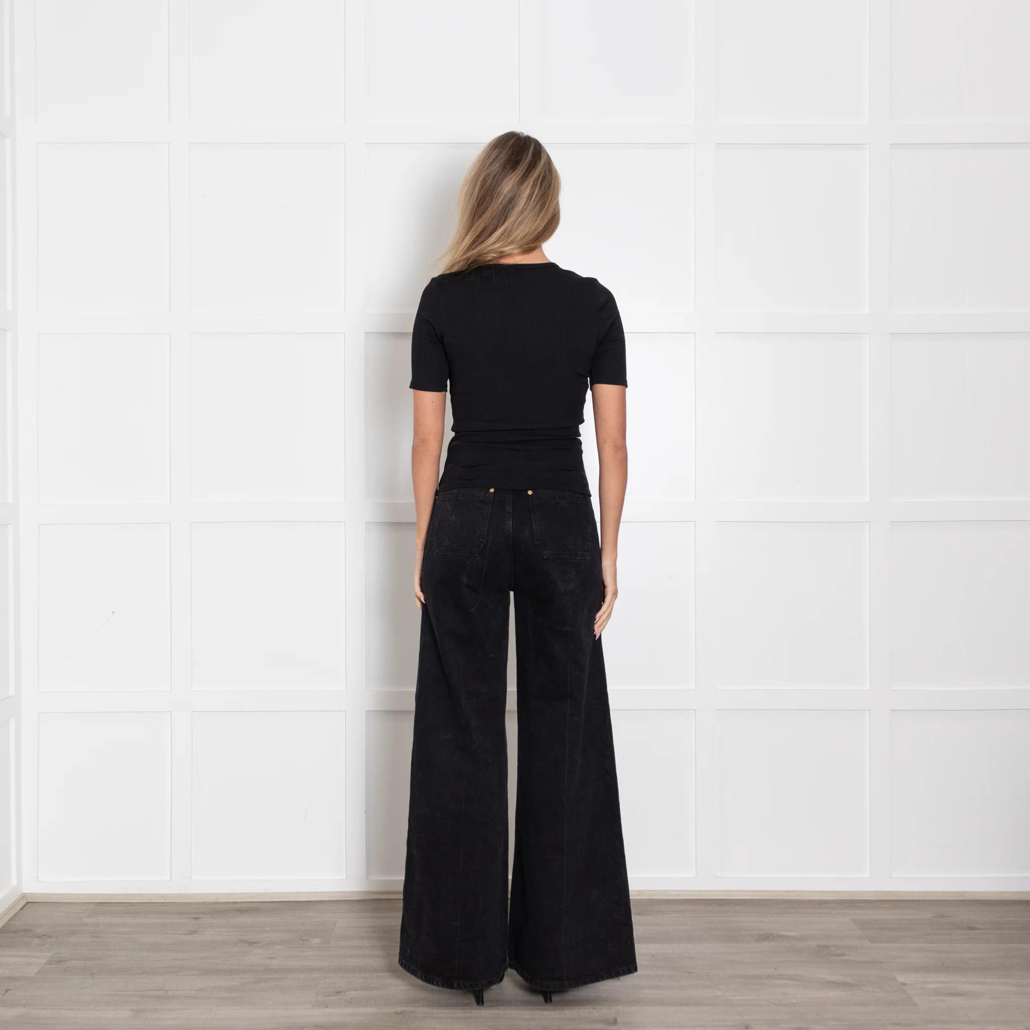 Anine Bing Black Ribbed T Shirt - Image 5