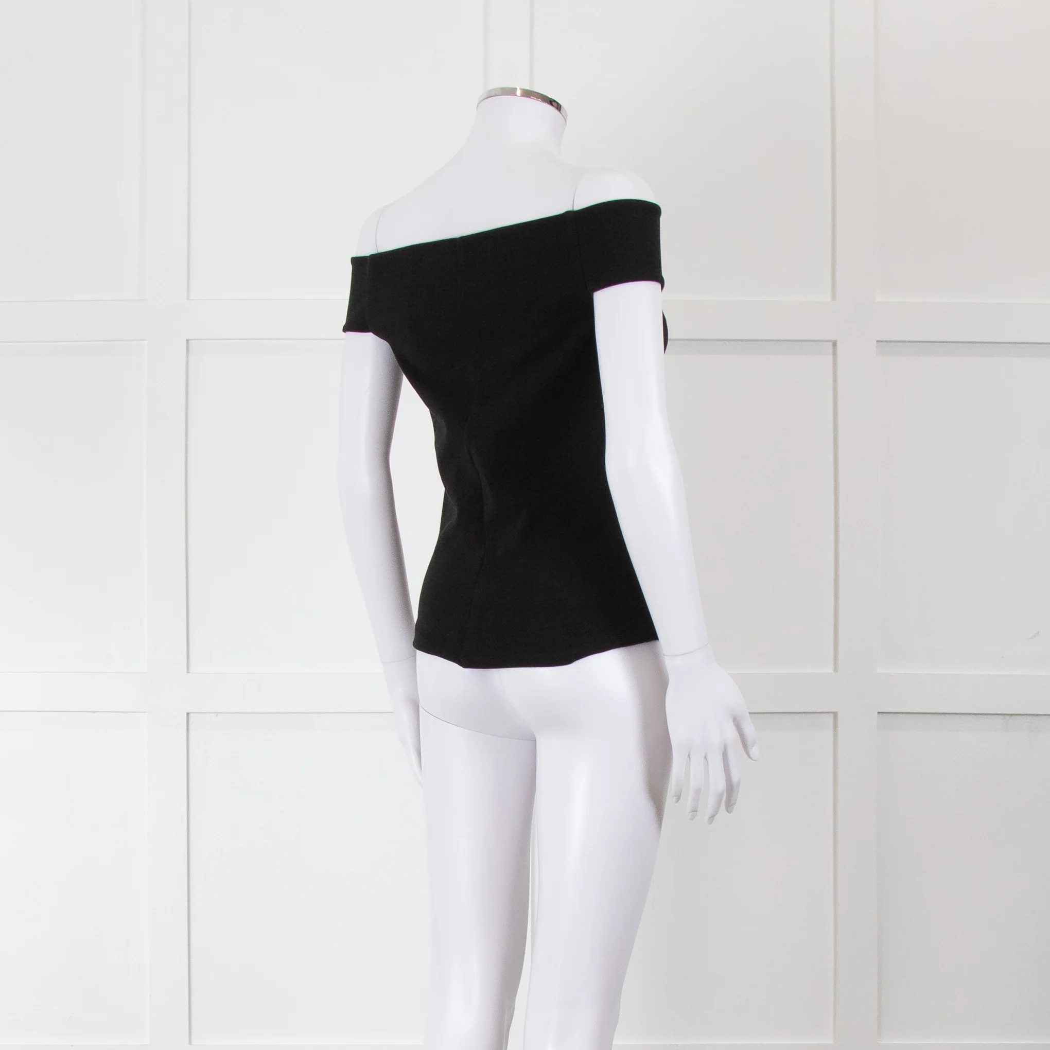 Anine Bing Black Stretch Jersey Off The Shoulder Top - Image 4