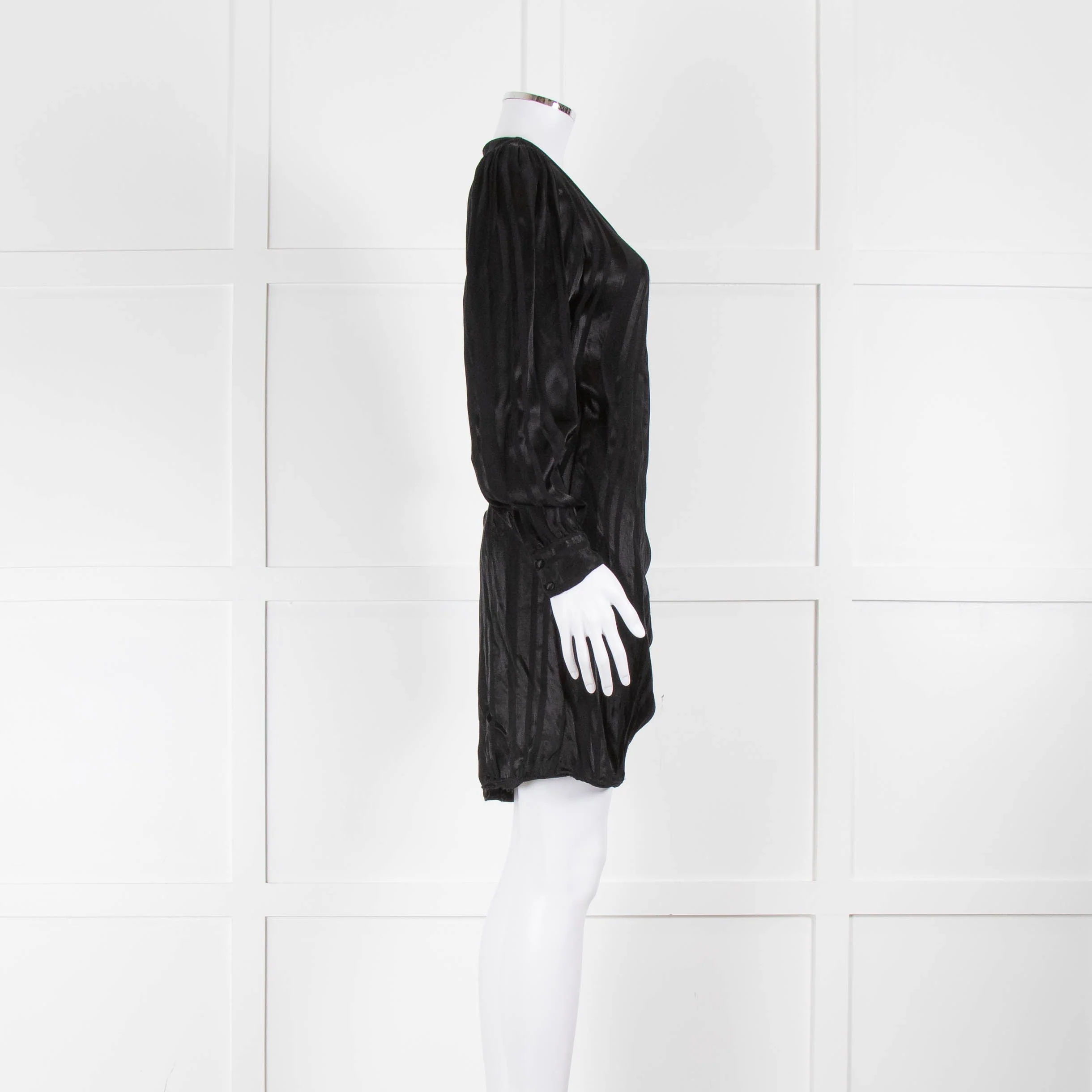 Anine Bing Black Striped Long Sleeve Mini Dress - Image 2