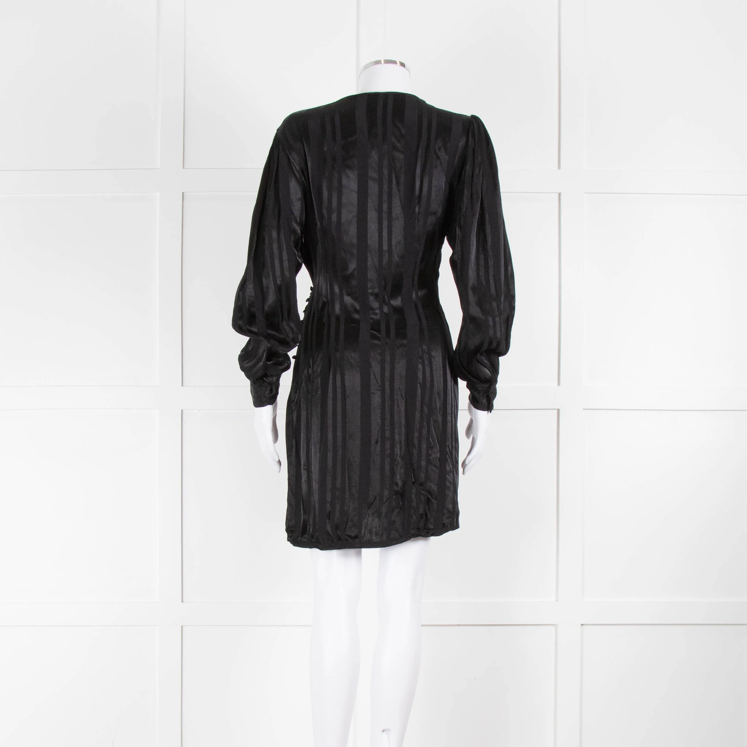 Anine Bing Black Striped Long Sleeve Mini Dress - Image 3