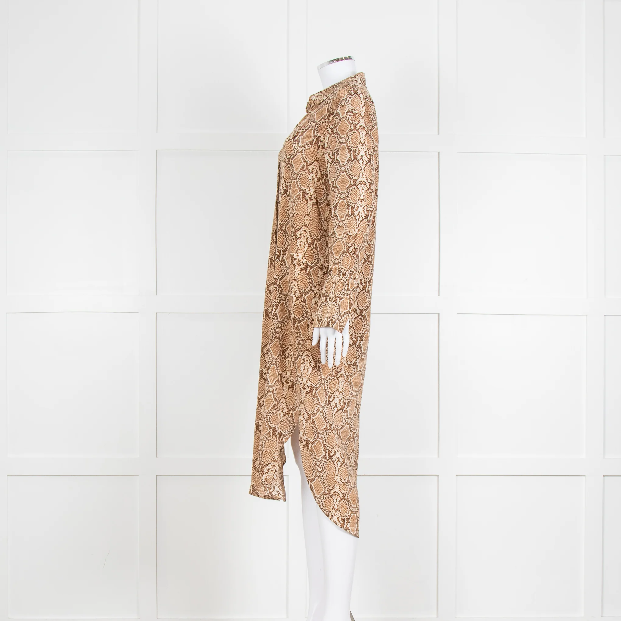 Anine Bing Brown Snake Print Shirt Dress - Image 3