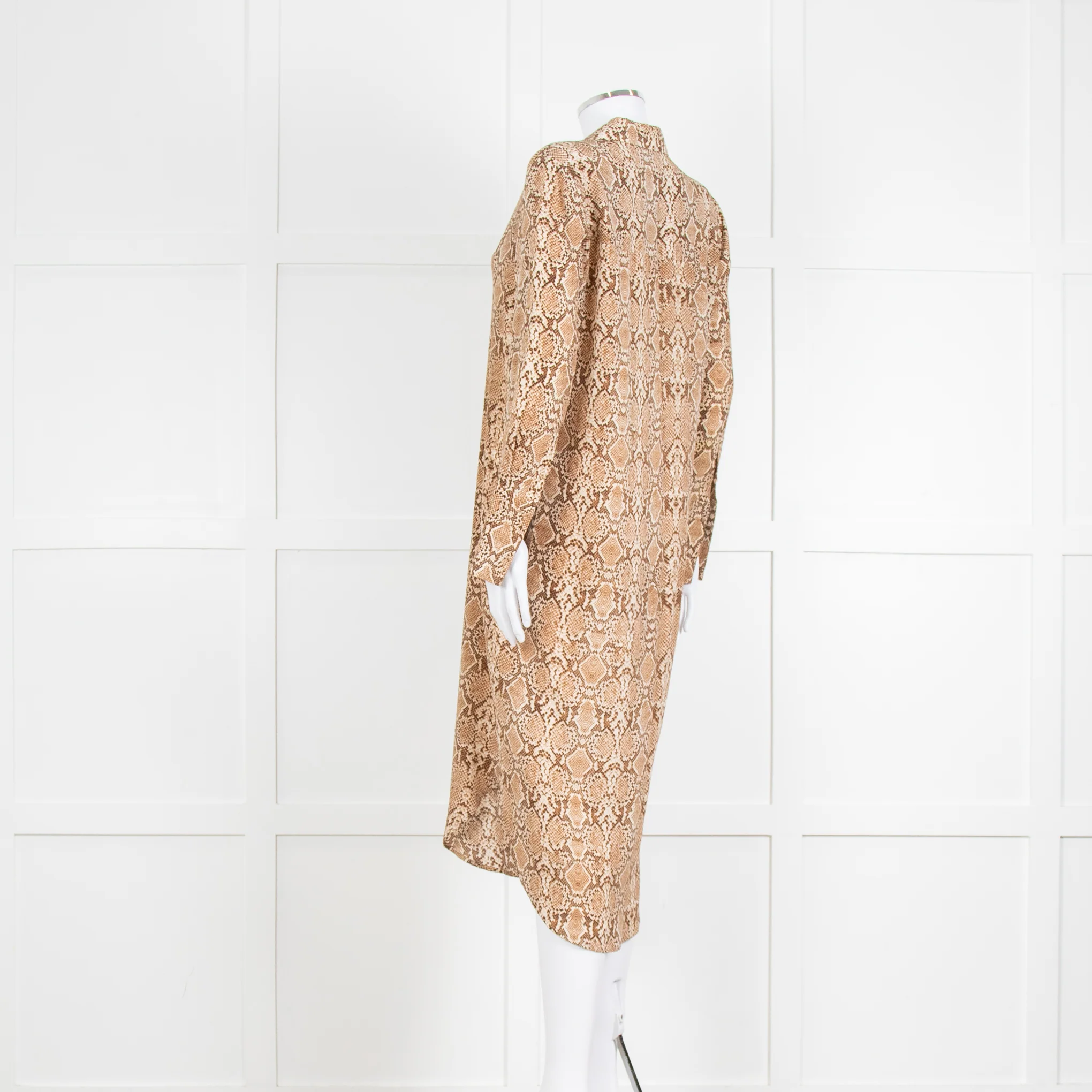 Anine Bing Brown Snake Print Shirt Dress - Image 4
