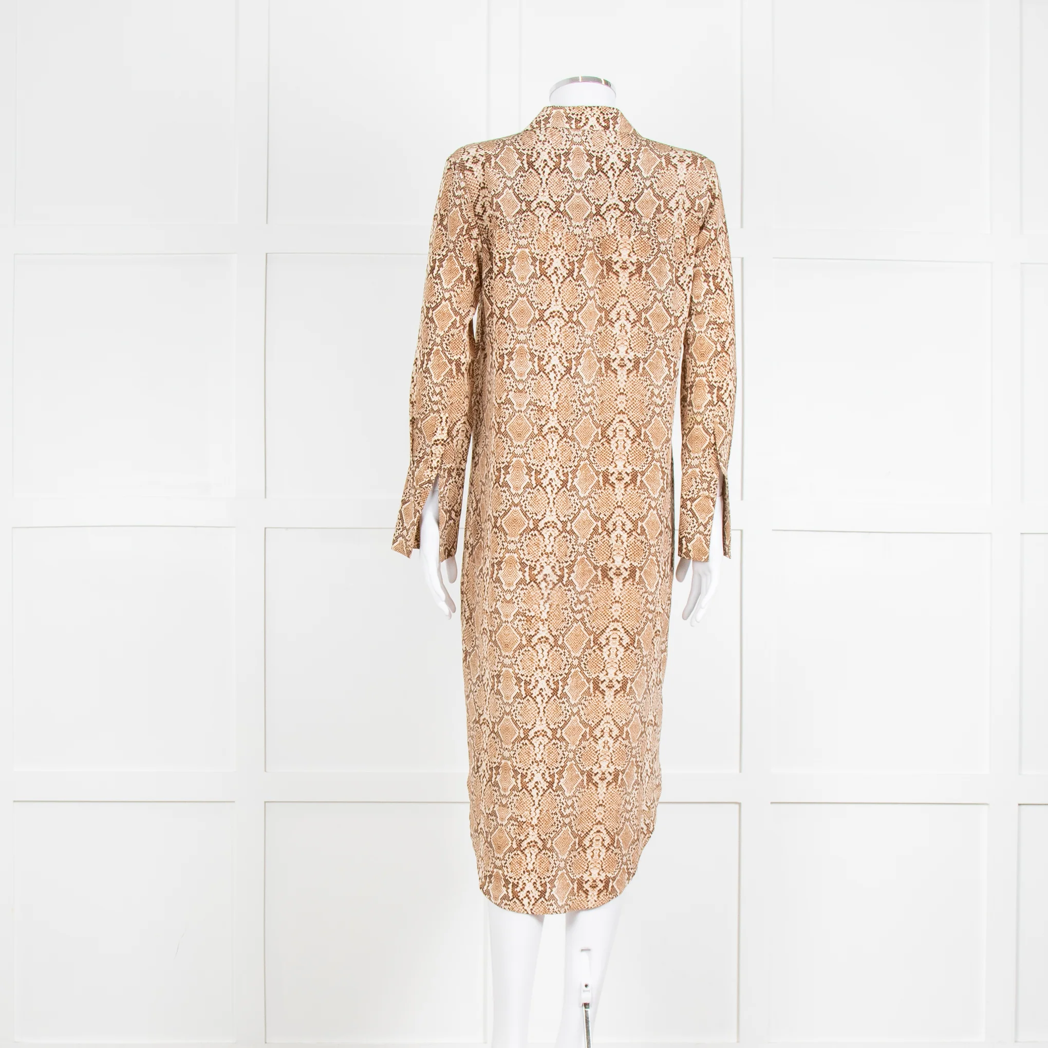 Anine Bing Brown Snake Print Shirt Dress - Image 5