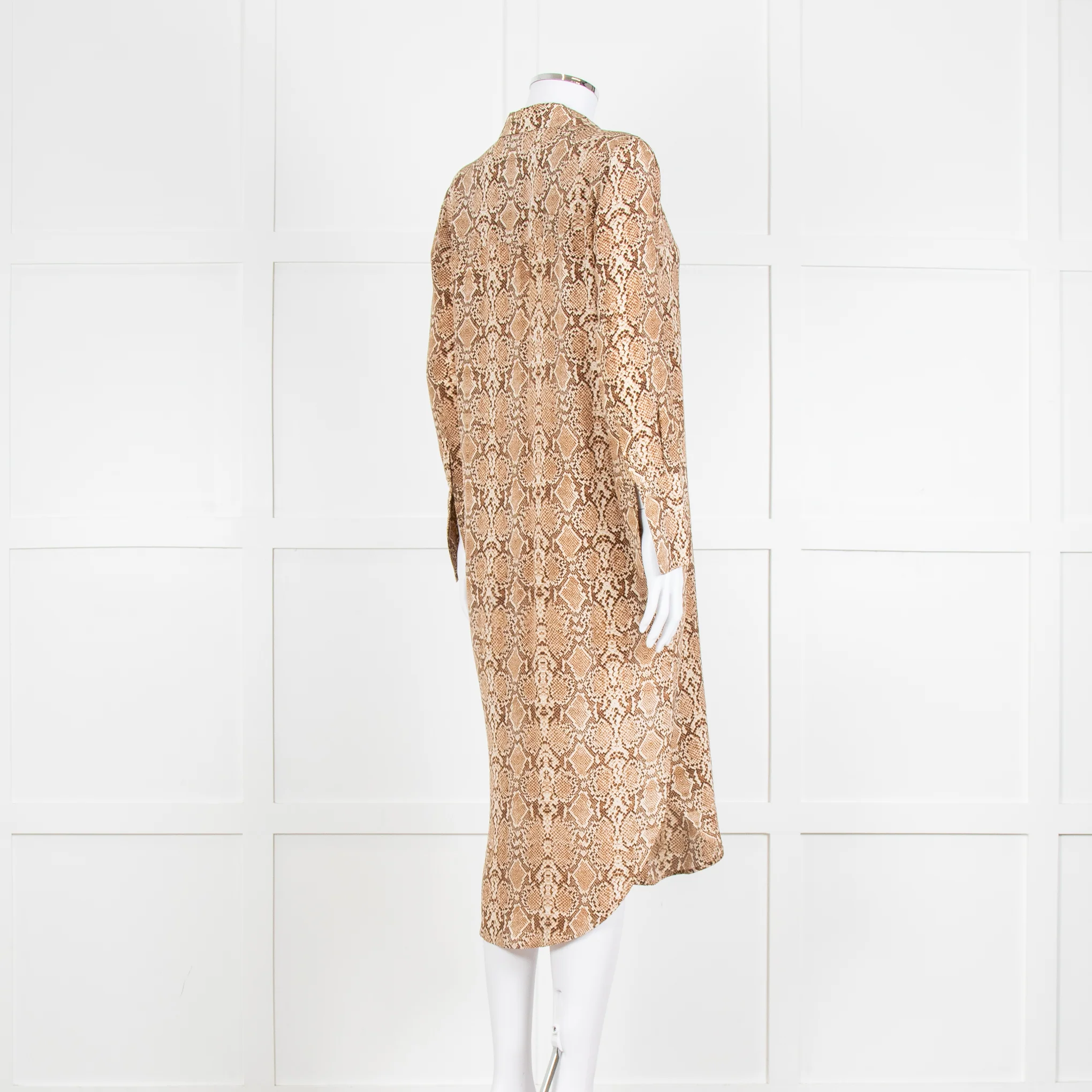 Anine Bing Brown Snake Print Shirt Dress - Image 6