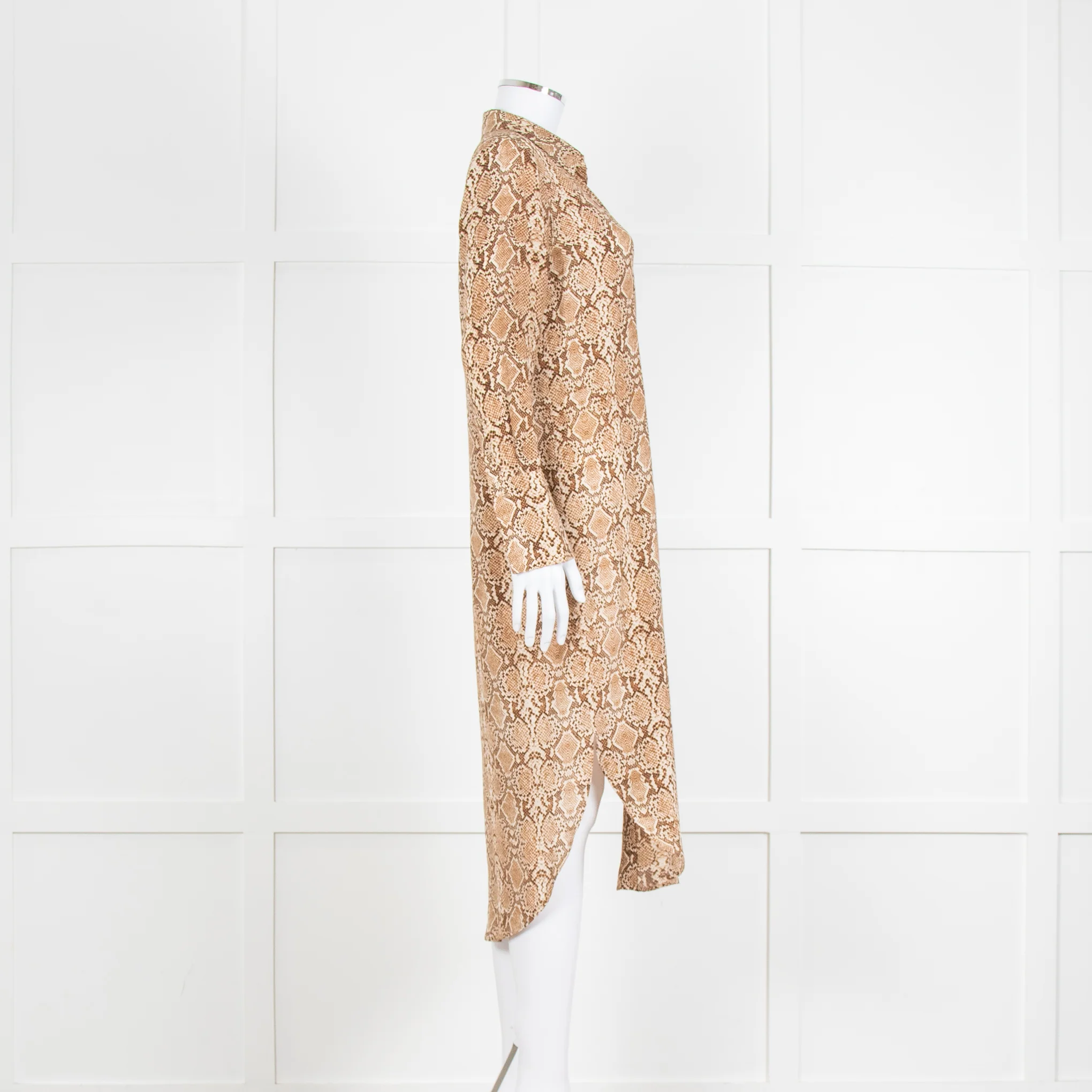 Anine Bing Brown Snake Print Shirt Dress - Image 7