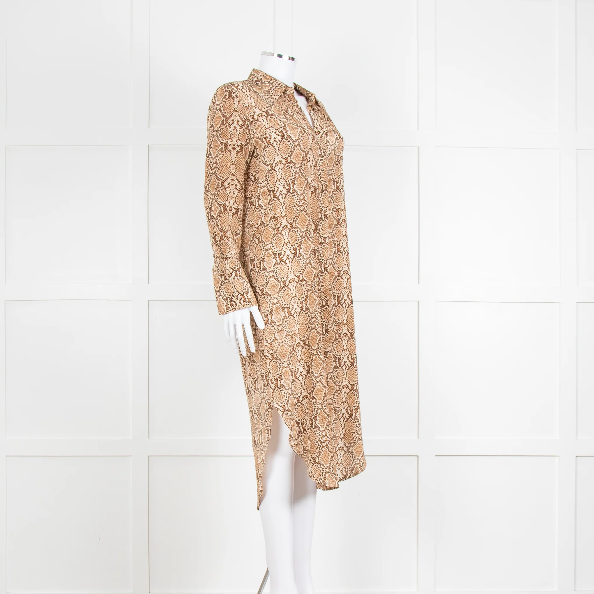 Anine Bing Brown Snake Print Shirt Dress - Image 8