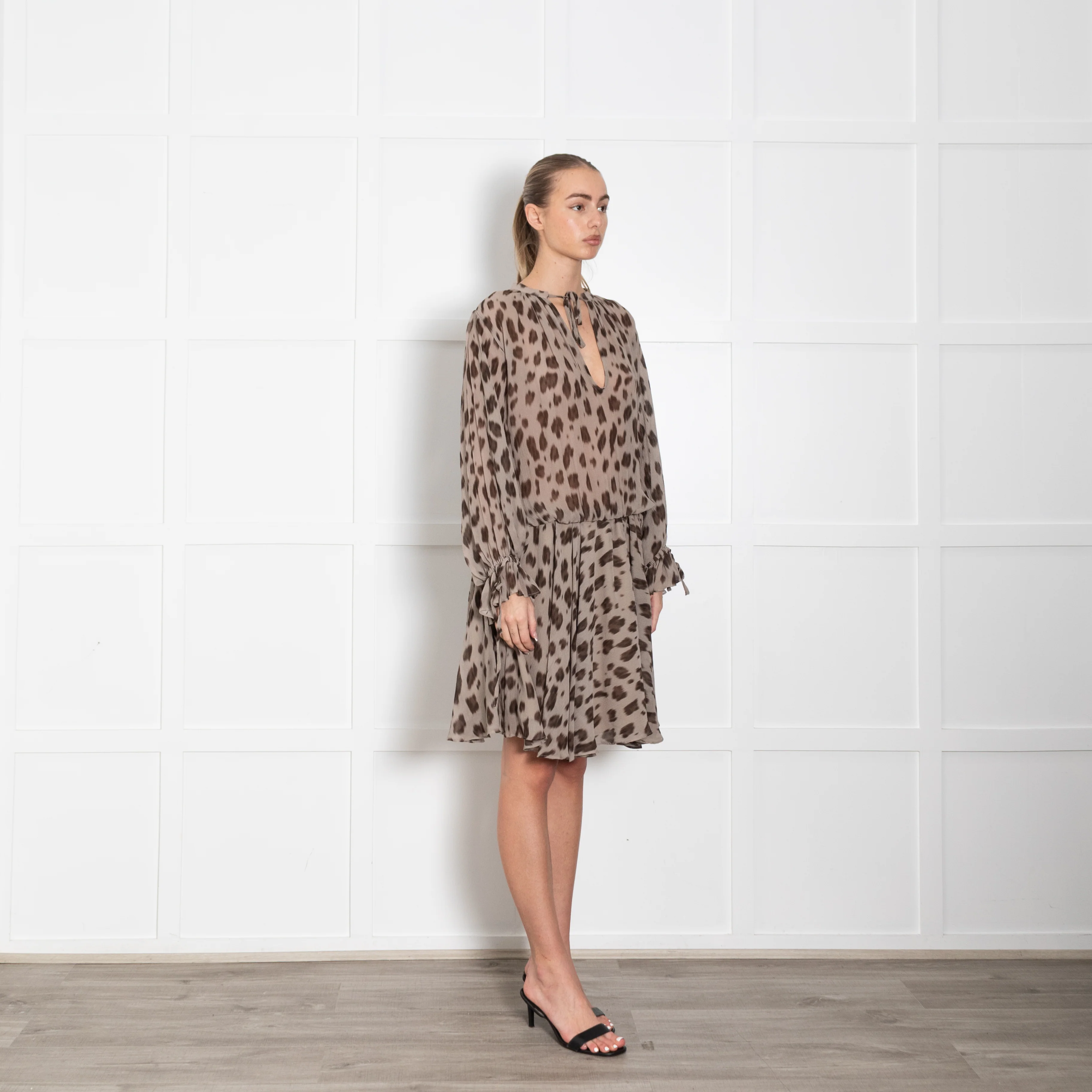 Anine Bing Ellinan Leopard Print Silk Chiffon Dress - Image 7