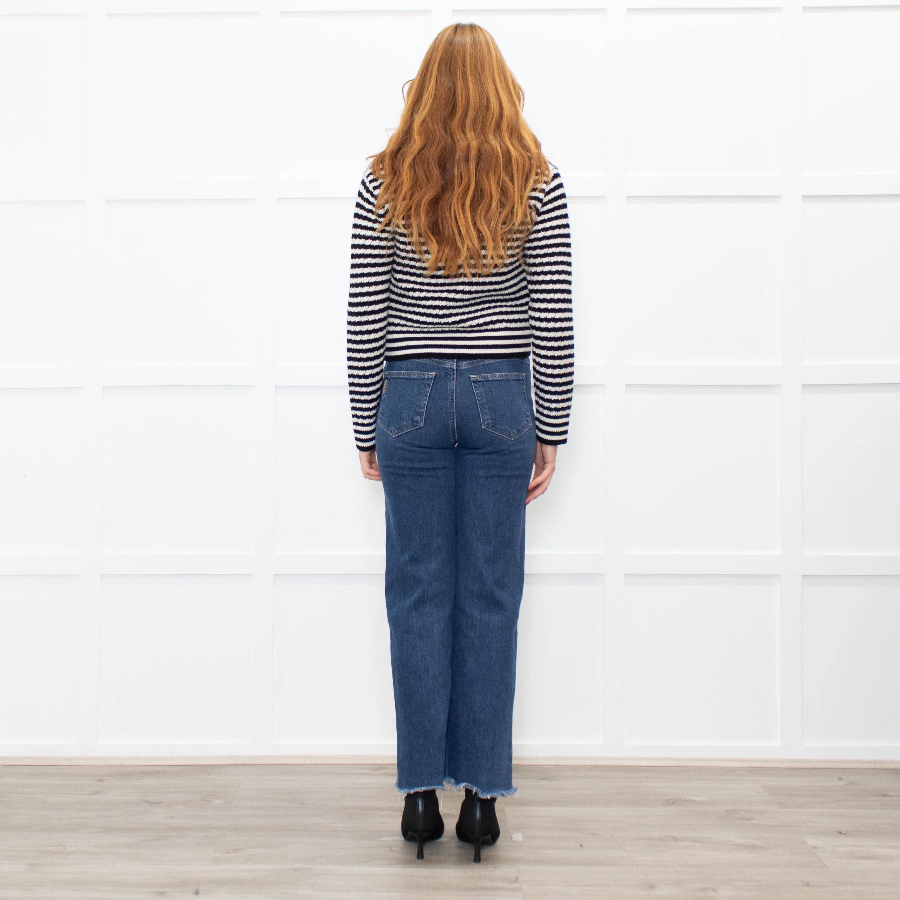 Anine Bing Gwen Black & Ivory Stripe Cardigan - Image 5