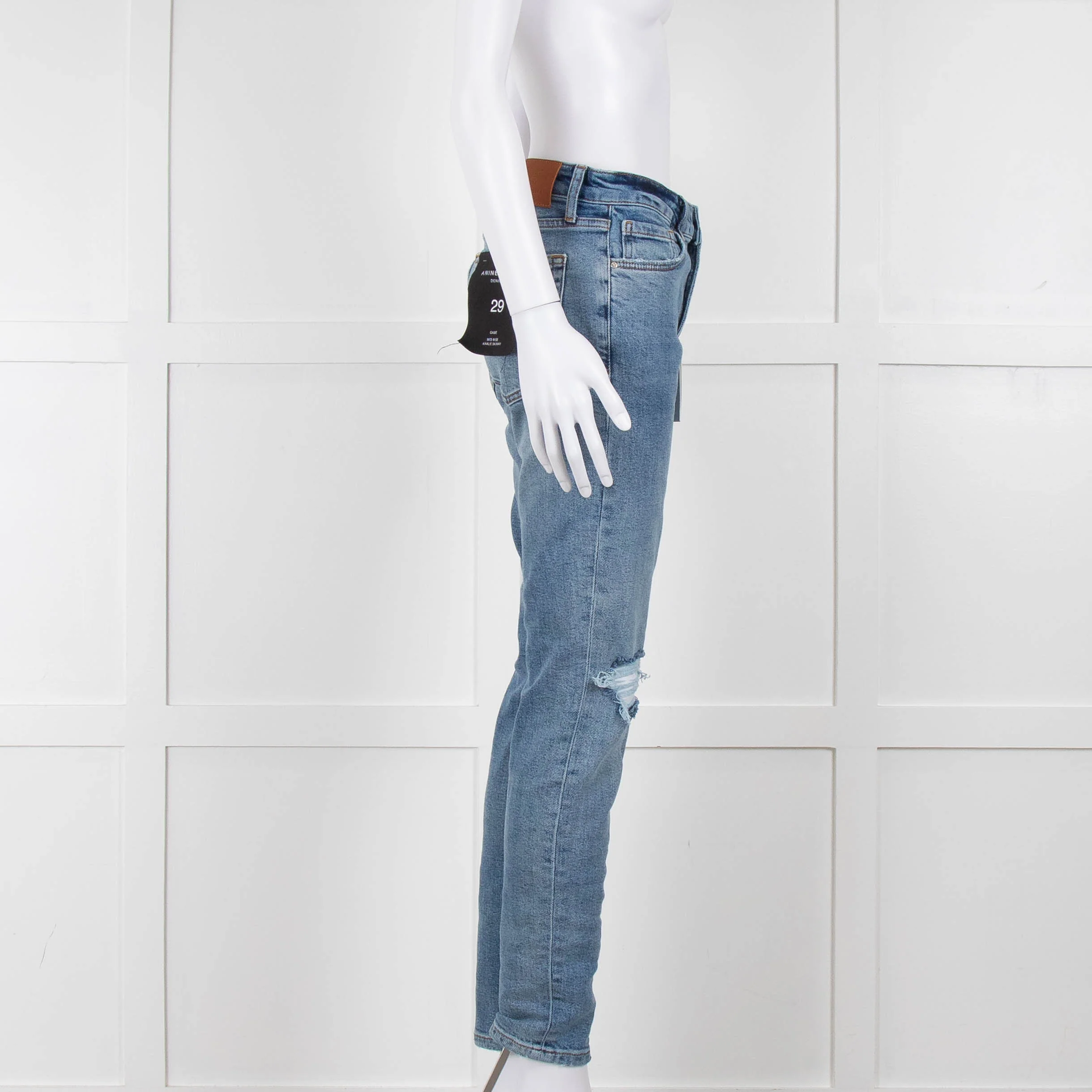 Anine Bing Light Indigo Jeans With Knee Rips - Image 3
