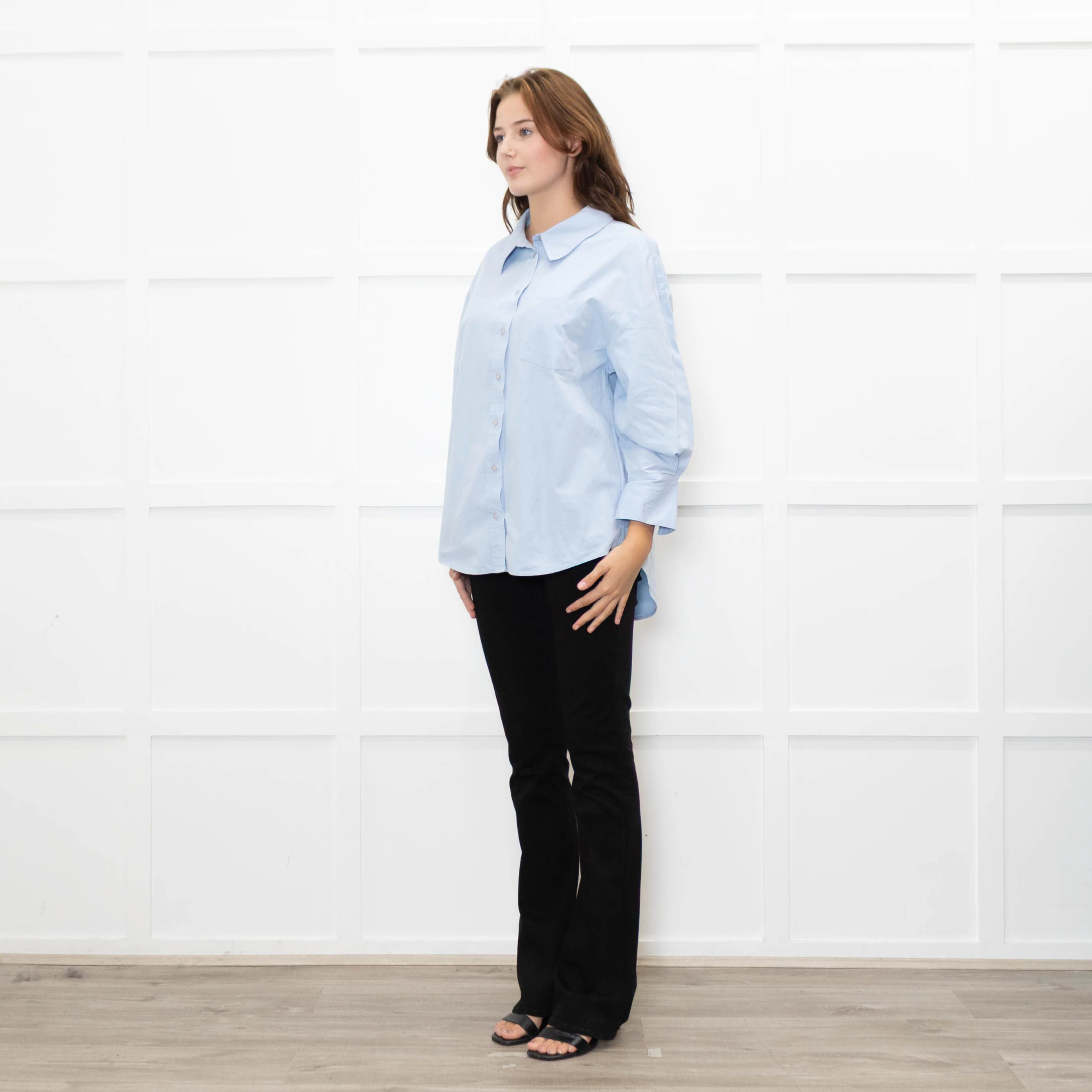 Anine Bing Pale Blue 3/4 Length Sleeve Shirt - Image 3