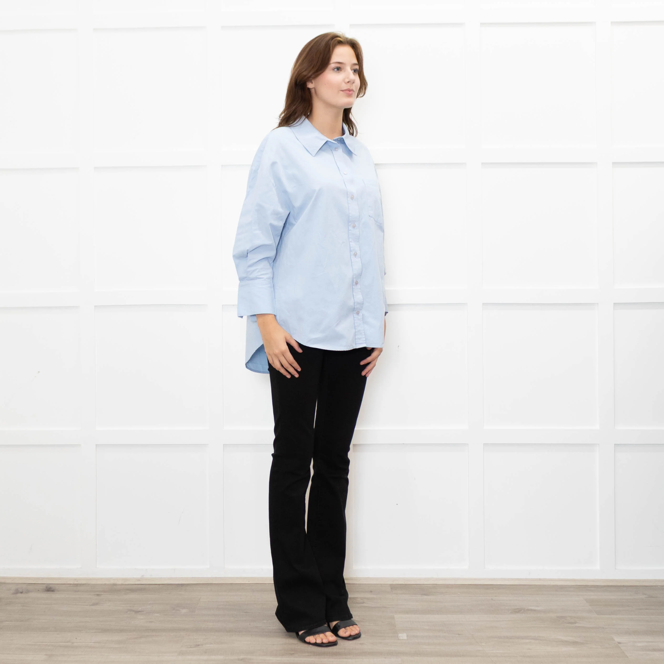 Anine Bing Pale Blue 3/4 Length Sleeve Shirt - Image 7