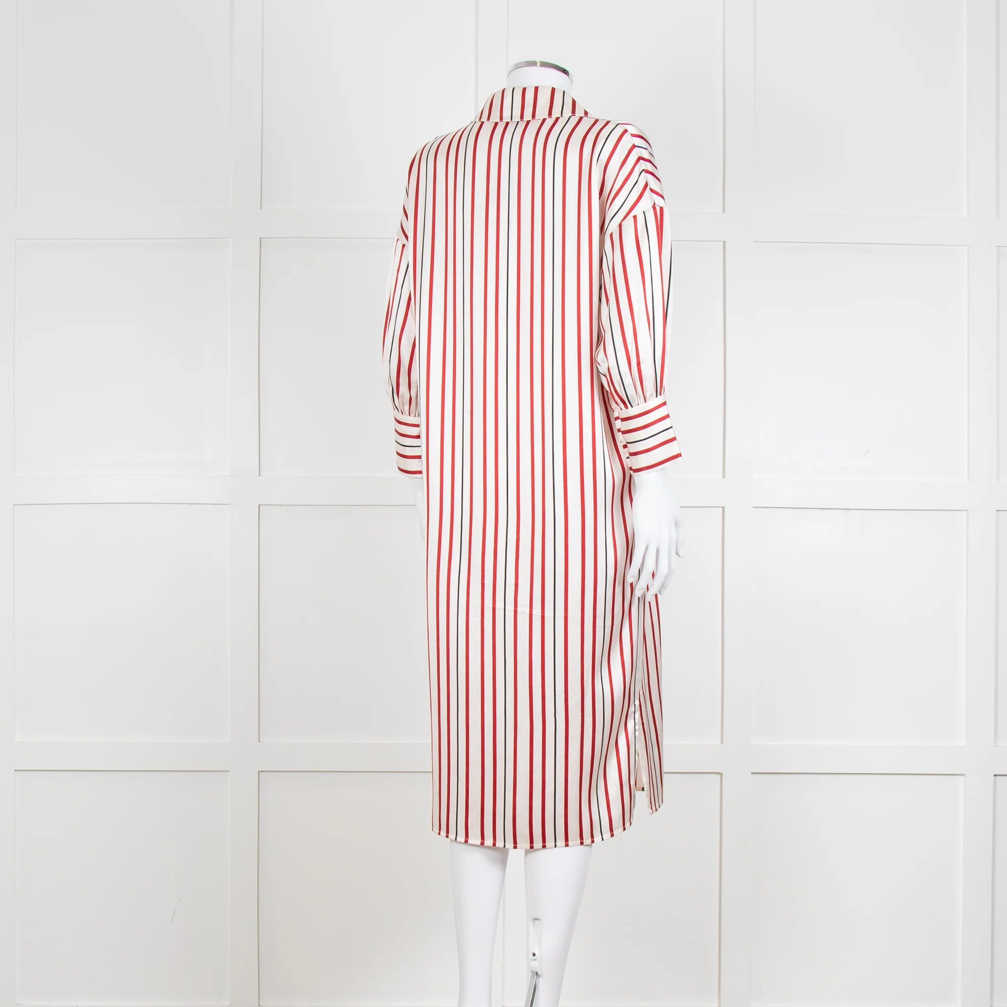 Anine Bing Red, White and Black Stripe Shirt Dress - Image 4