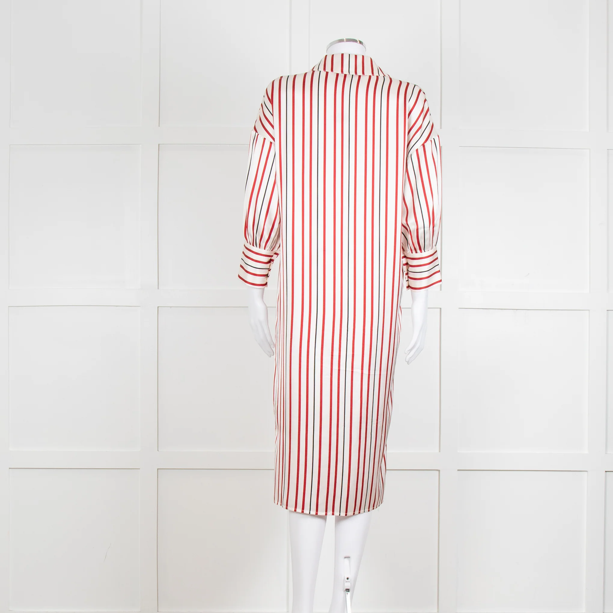 Anine Bing Red, White and Black Stripe Shirt Dress - Image 5
