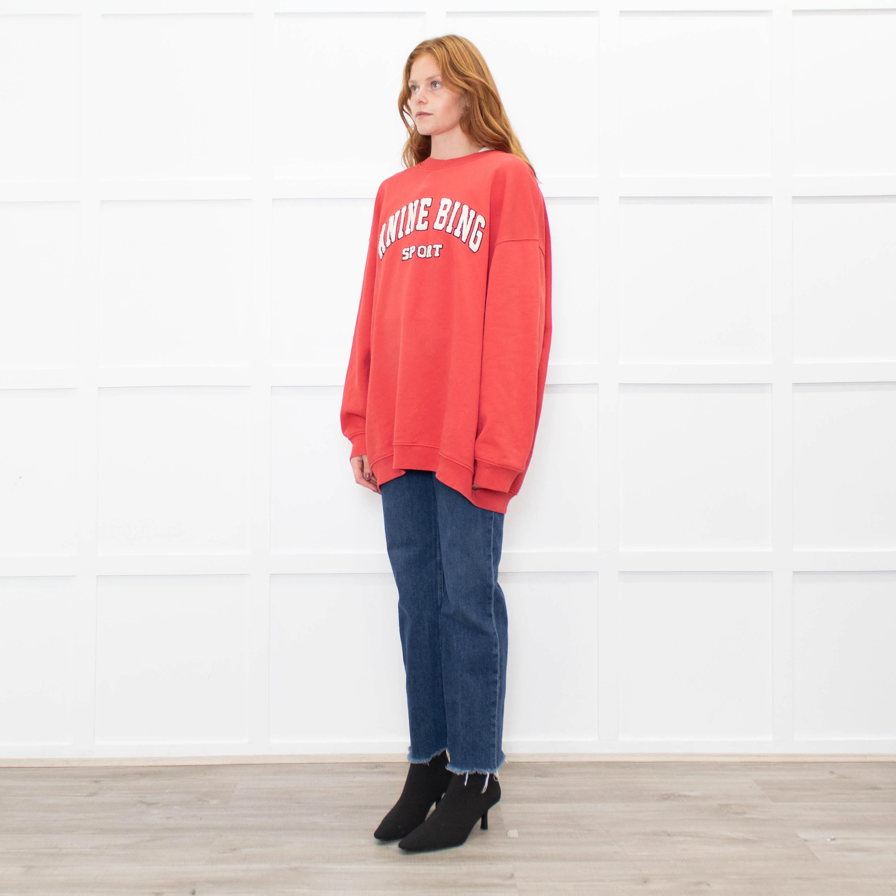 Anine Bing Red White Slogan Sweatshirt - Image 3