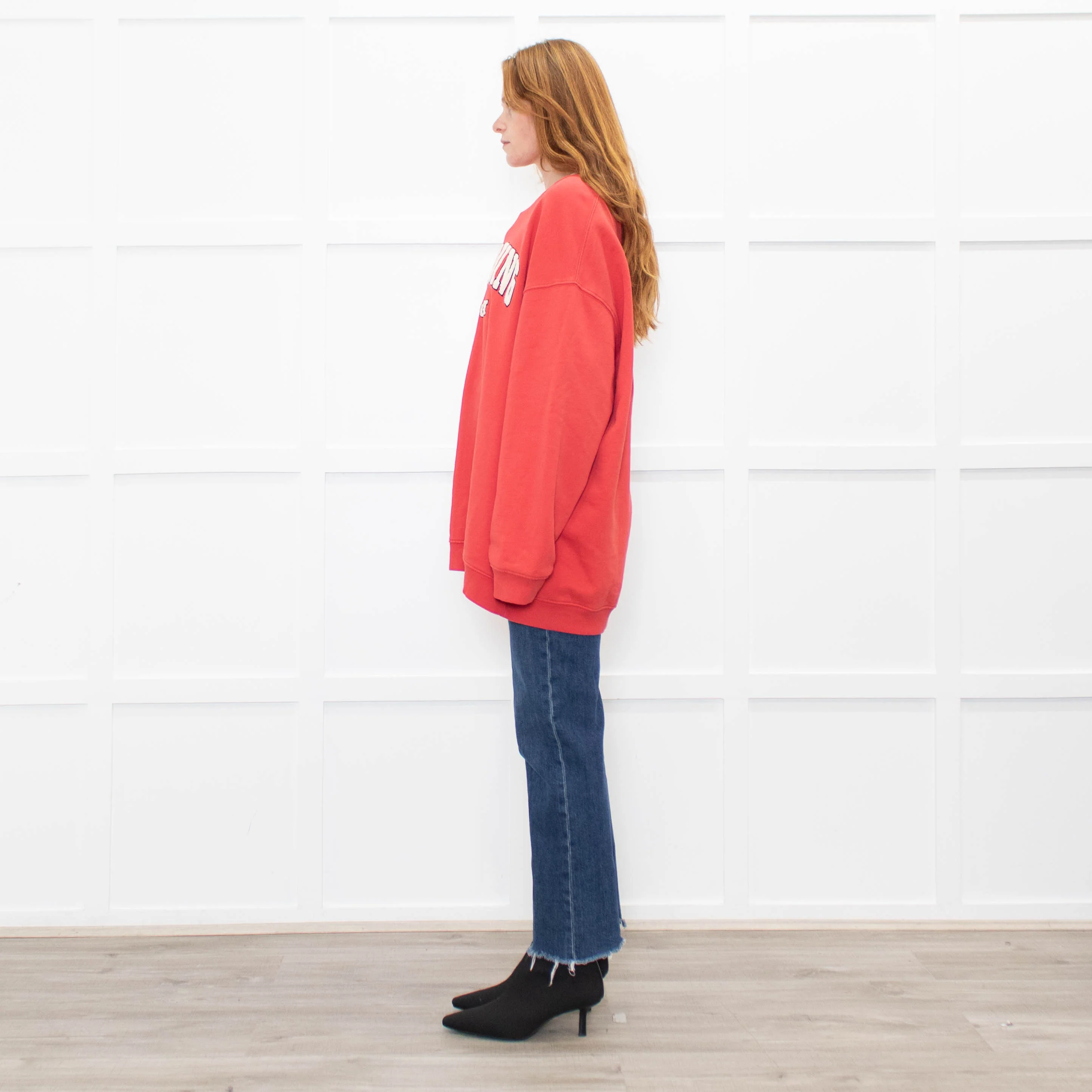 Anine Bing Red White Slogan Sweatshirt - Image 4