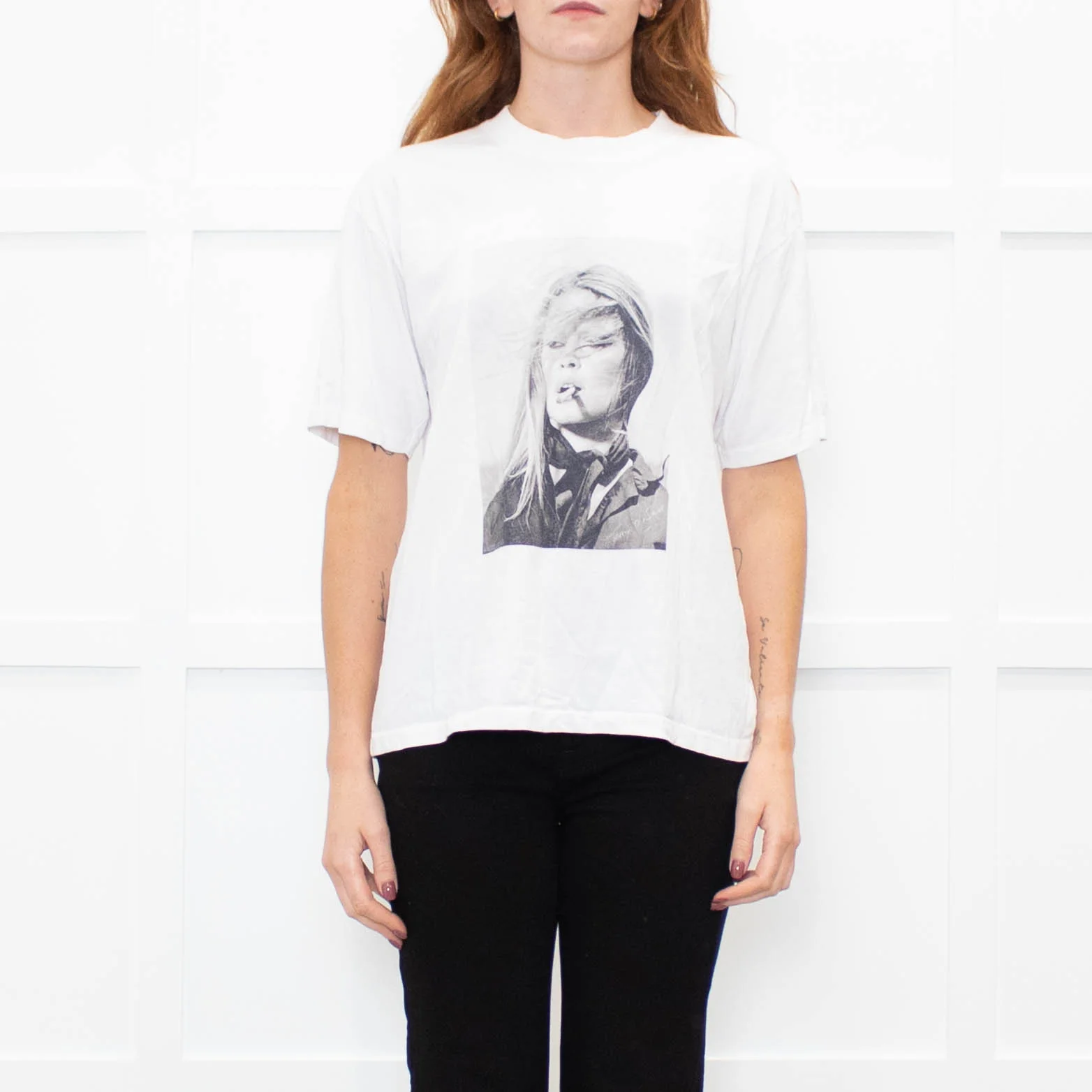 Anine Bing White Grey Brigette Bardot T Shirt - Image 2