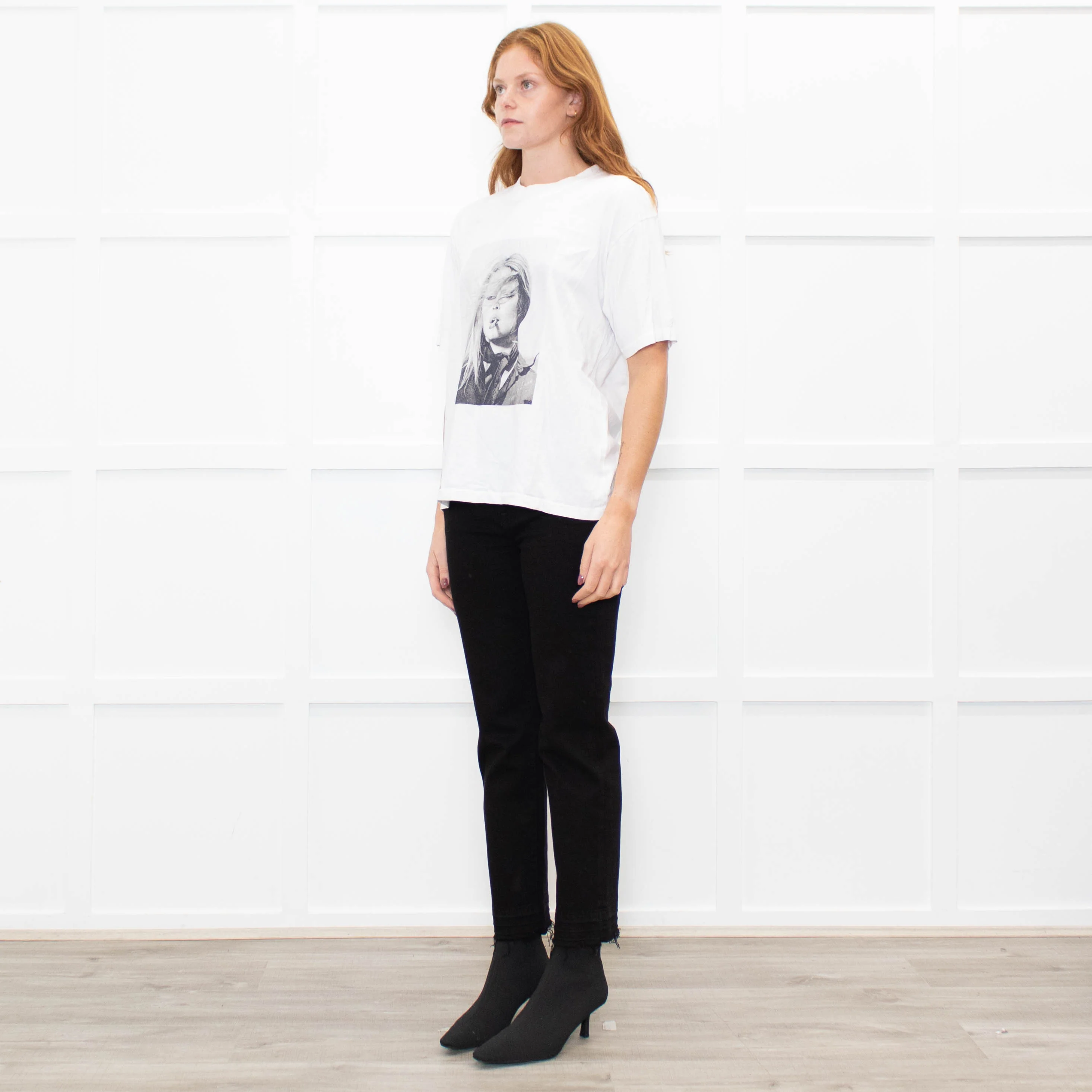 Anine Bing White Grey Brigette Bardot T Shirt - Image 3