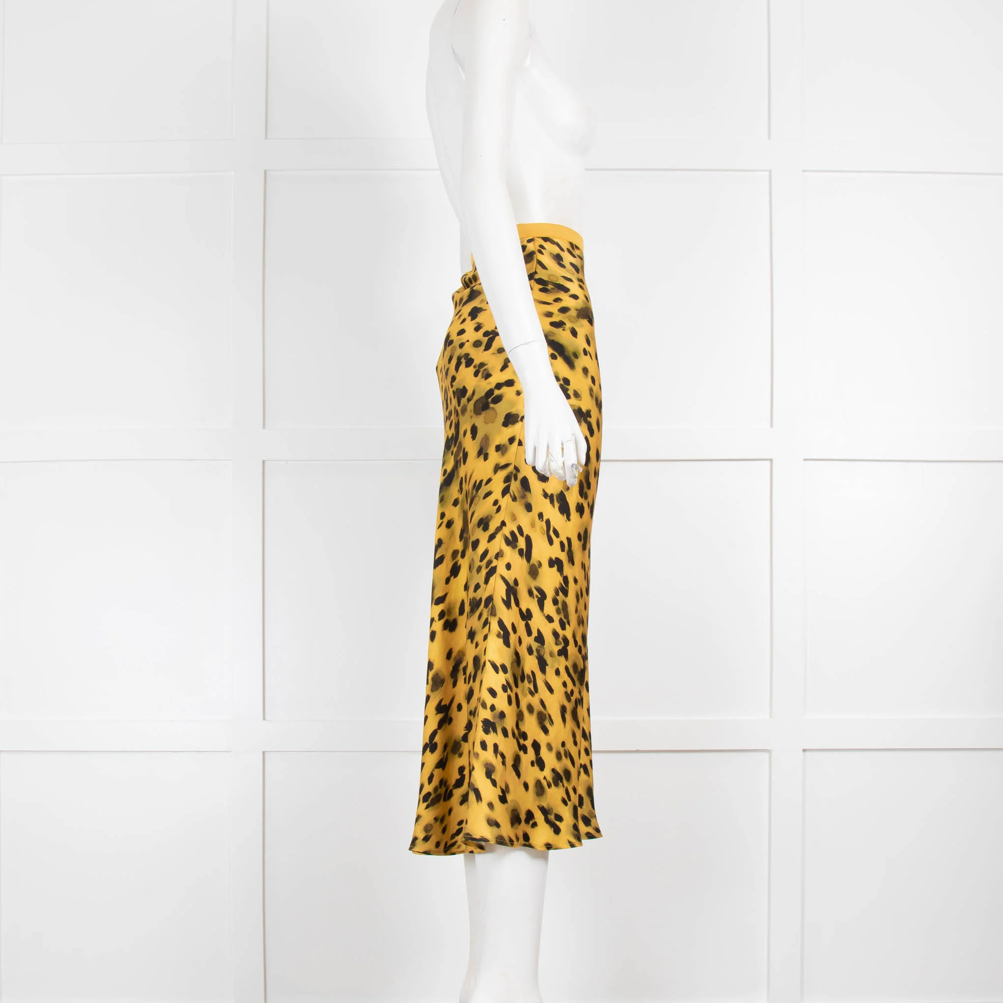 Anine Bing Yellow Black Animal Print Slip Skirt - Image 2