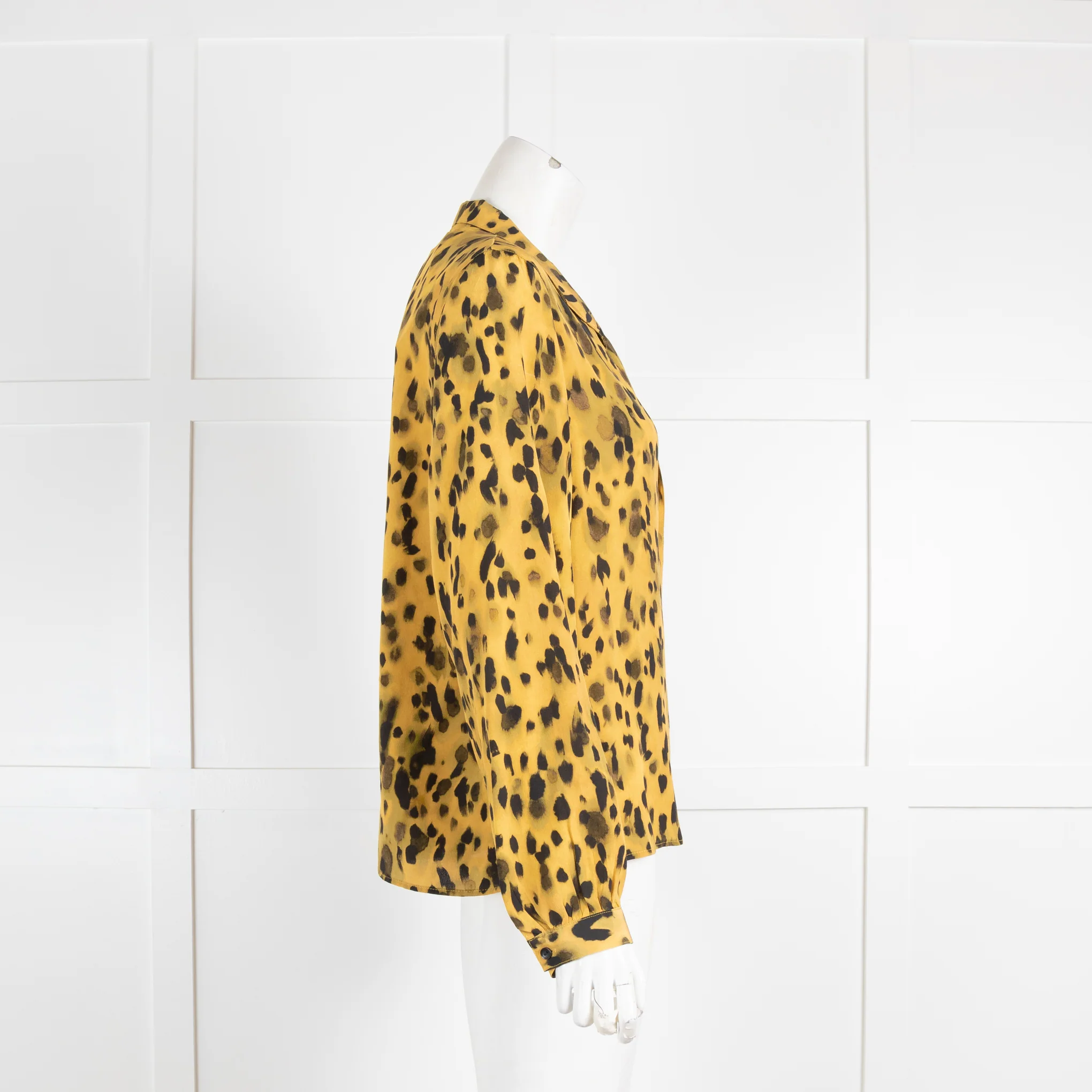 Anine Bing Yellow Cheetah Pyjama Style Blouse - Image 2