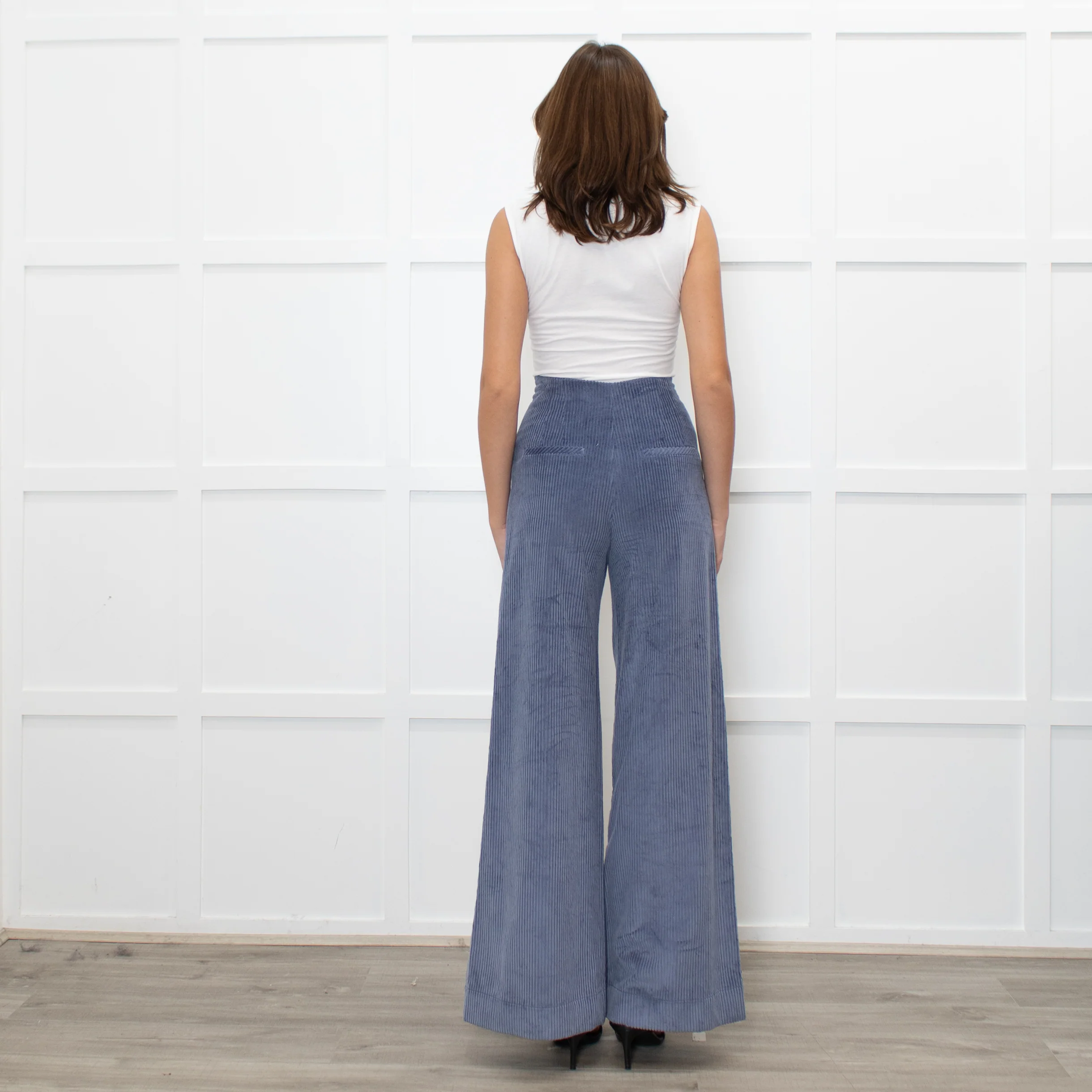 Anna Mason Blue Corduroy Wide Leg - Image 5