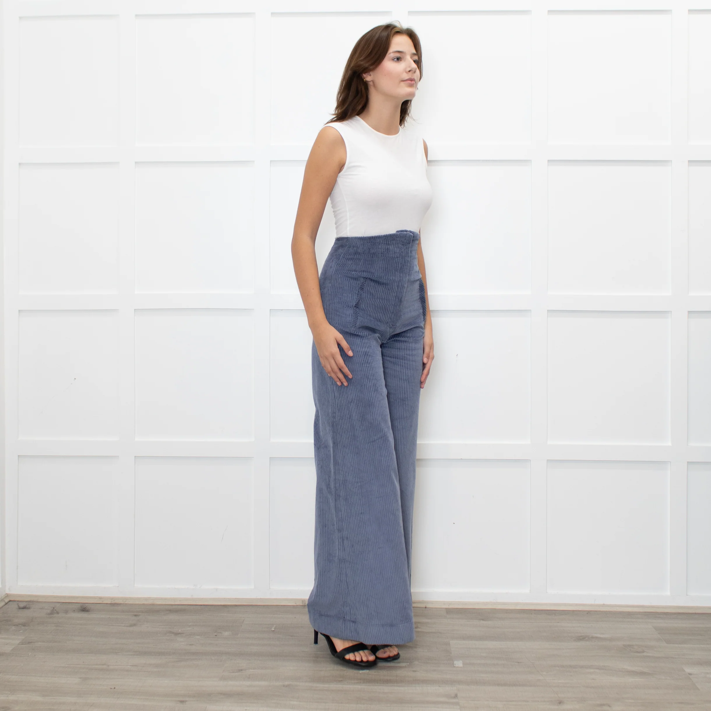 Anna Mason Blue Corduroy Wide Leg - Image 7