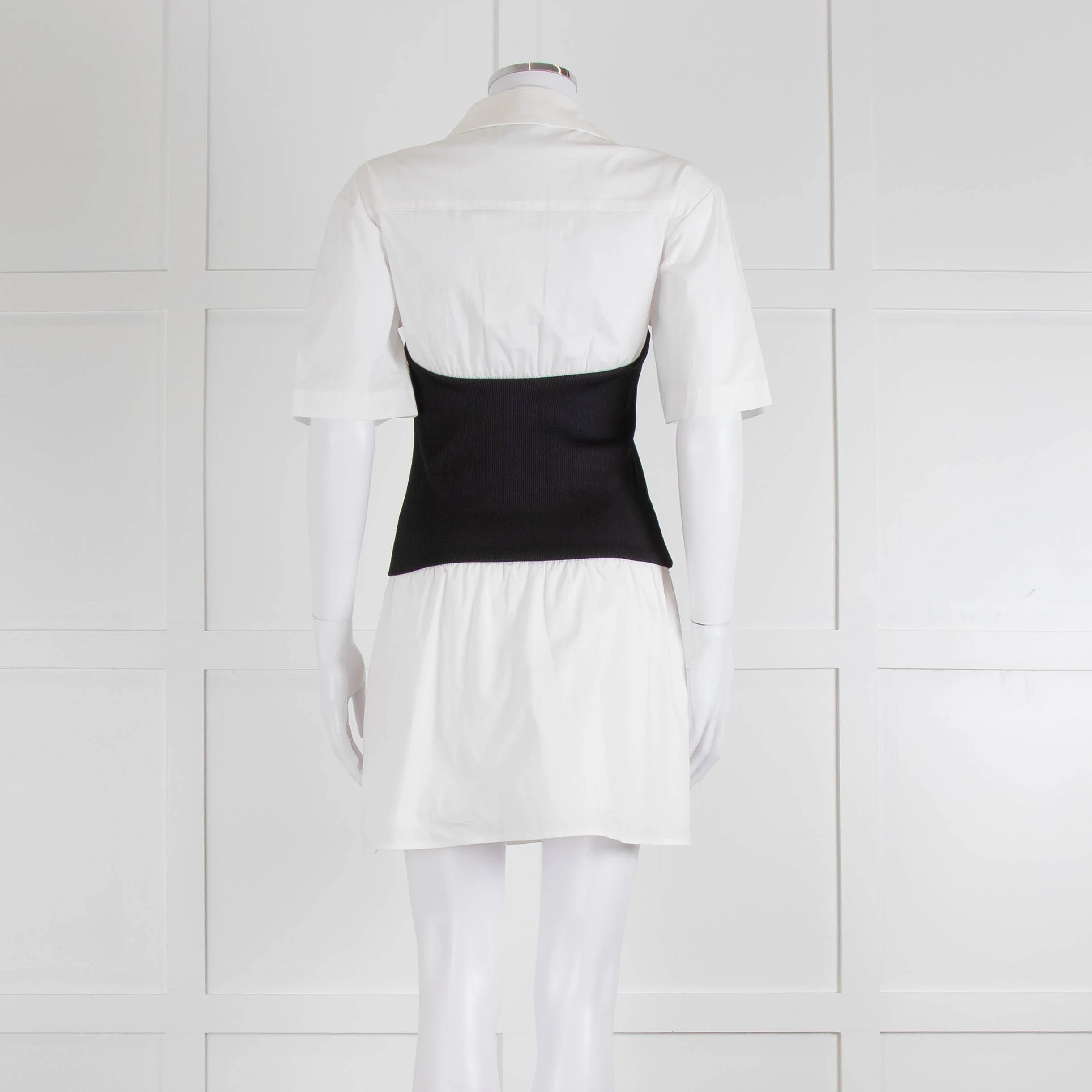 Anna Quan White Cotton Black Wide Waistband Mini Dress - Image 5