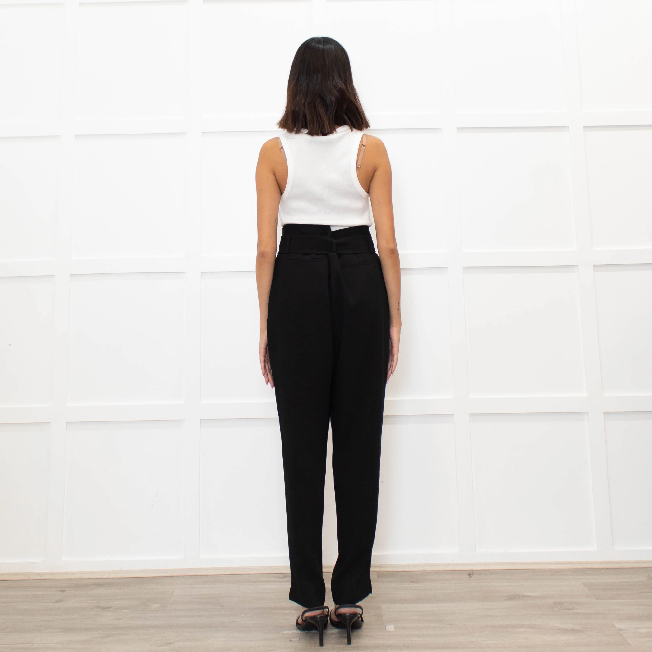 Anne Fontaine Black Belted High Waisted Trousers - Image 5