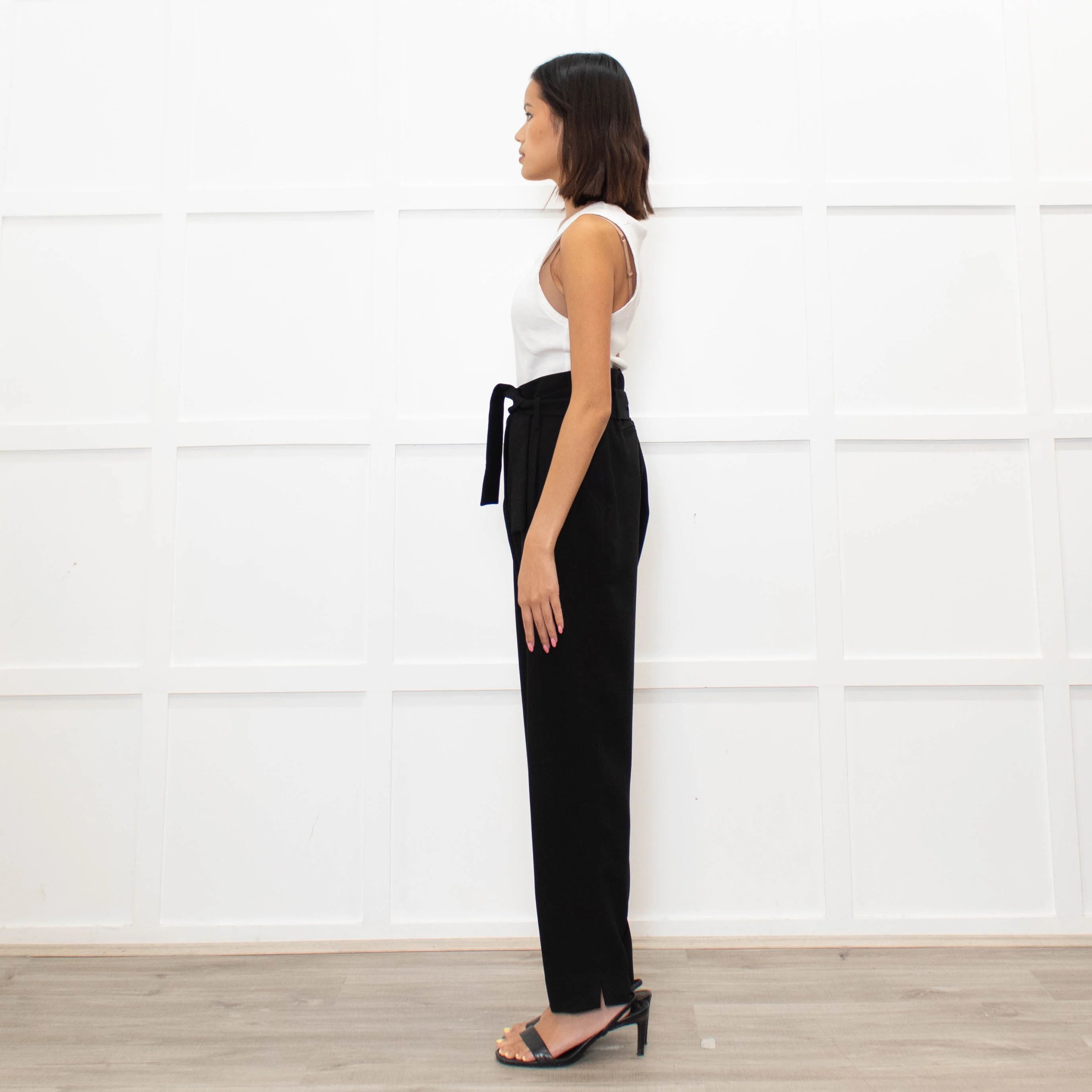 Anne Fontaine Black Belted High Waisted Trousers - Image 6