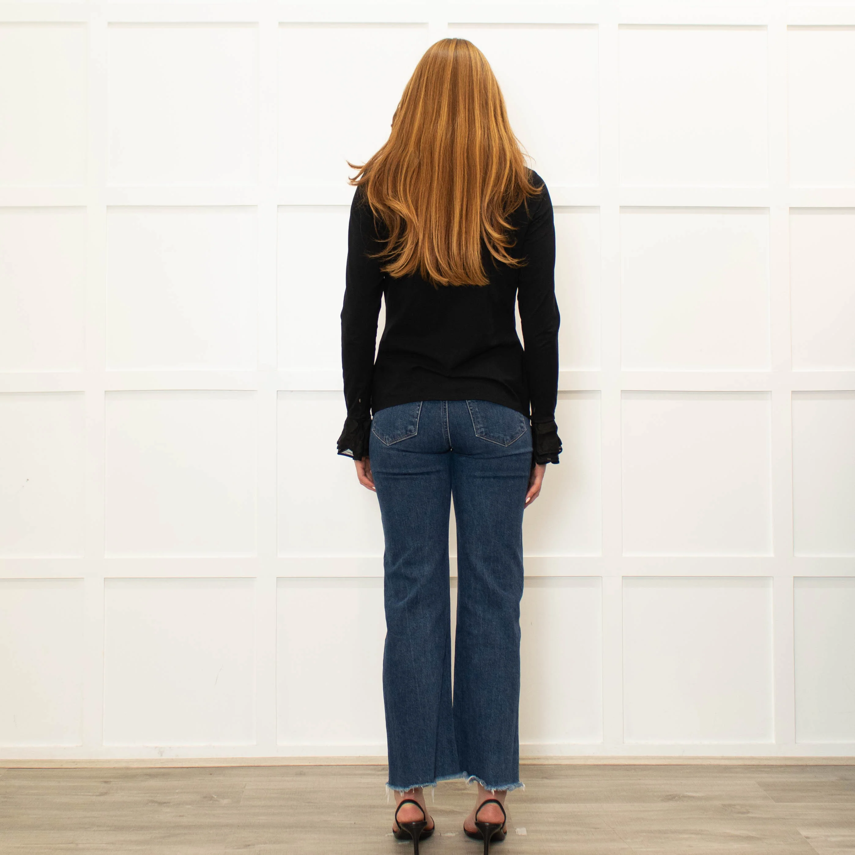 Anne Fontaine Black Frill Trim Shirt - Image 5