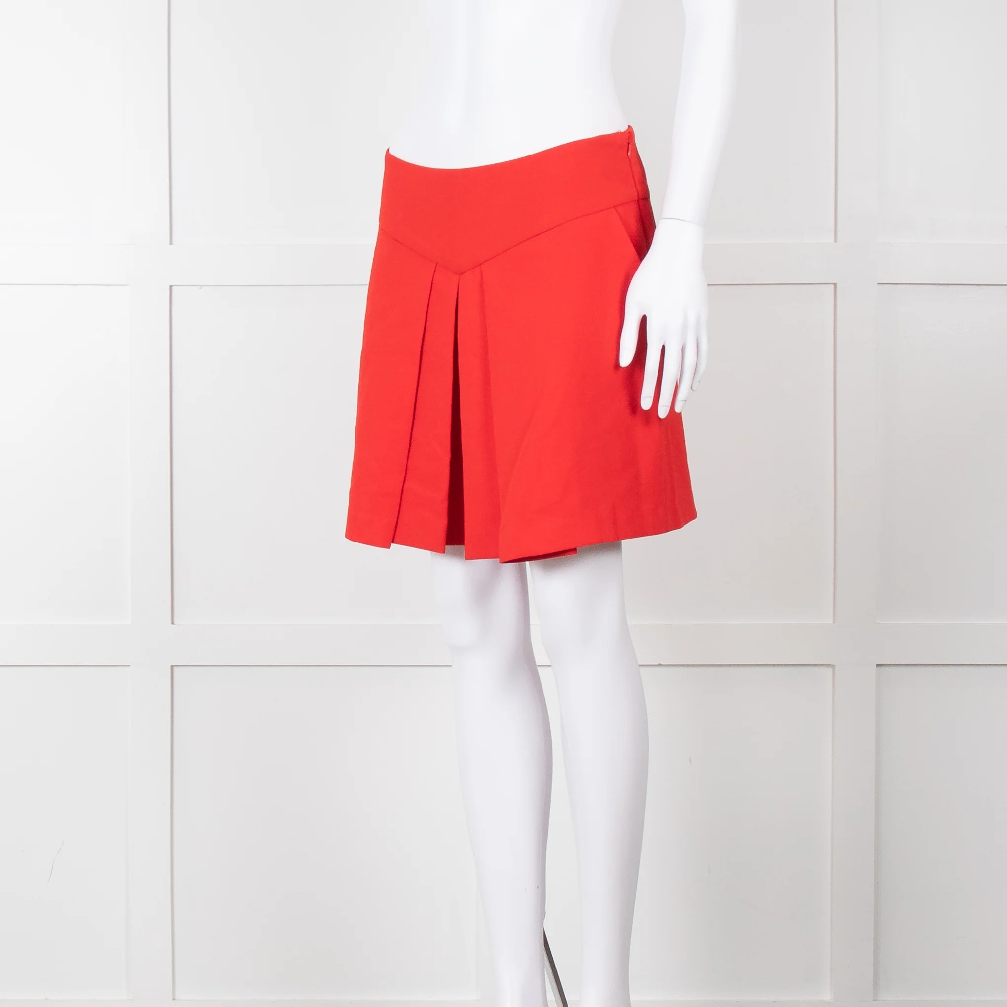 Anne Fontaine Orange Red Front Pleated Shorts - Image 2