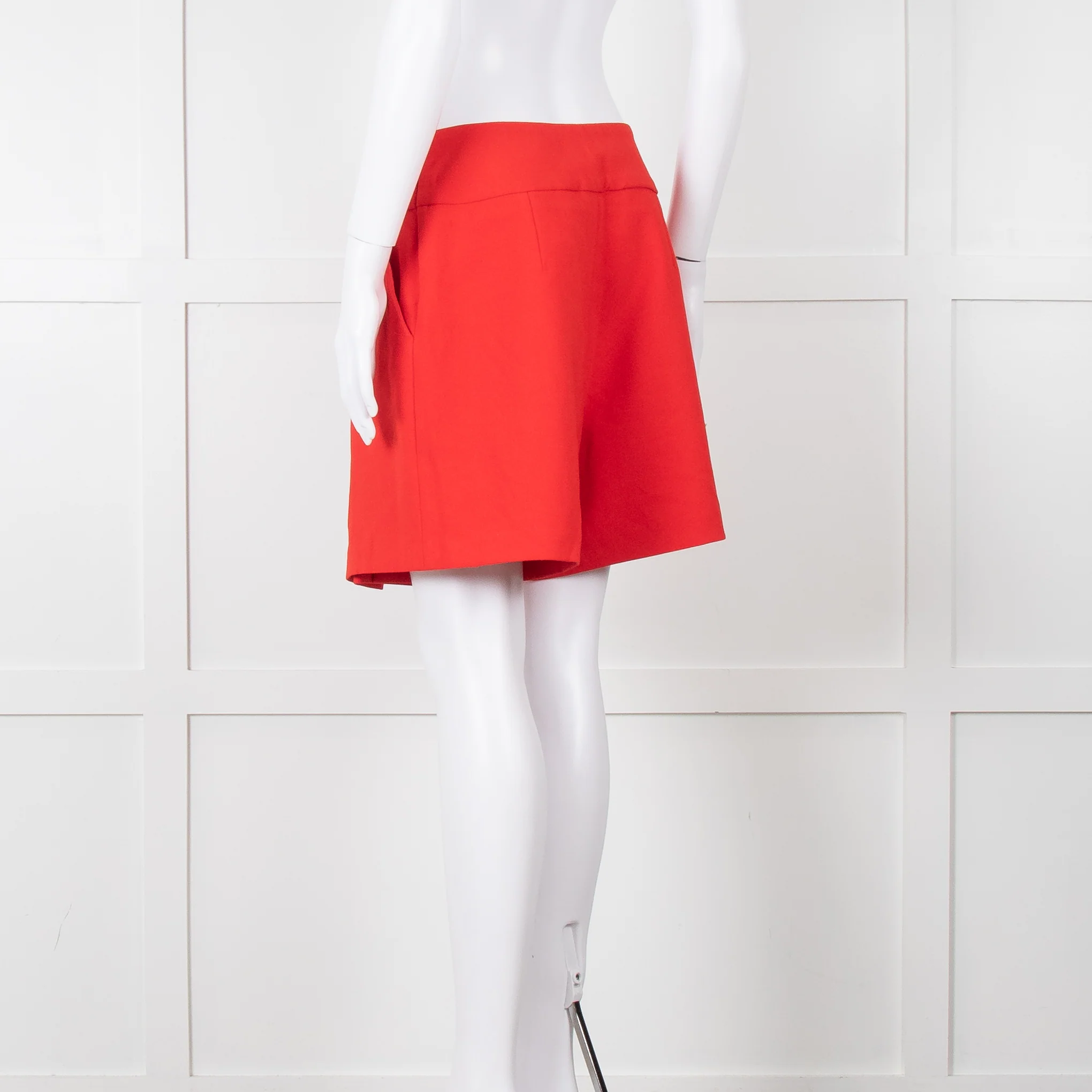Anne Fontaine Orange Red Front Pleated Shorts - Image 4
