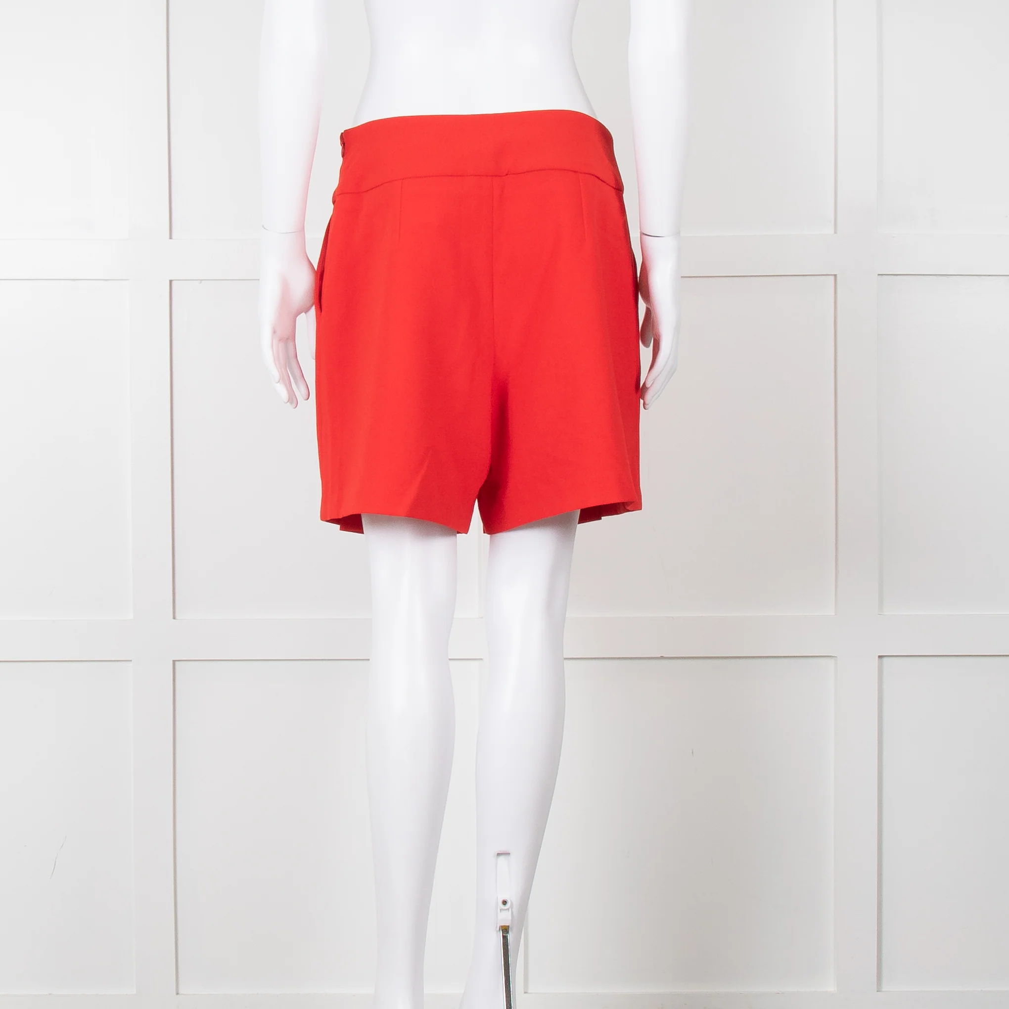 Anne Fontaine Orange Red Front Pleated Shorts - Image 5