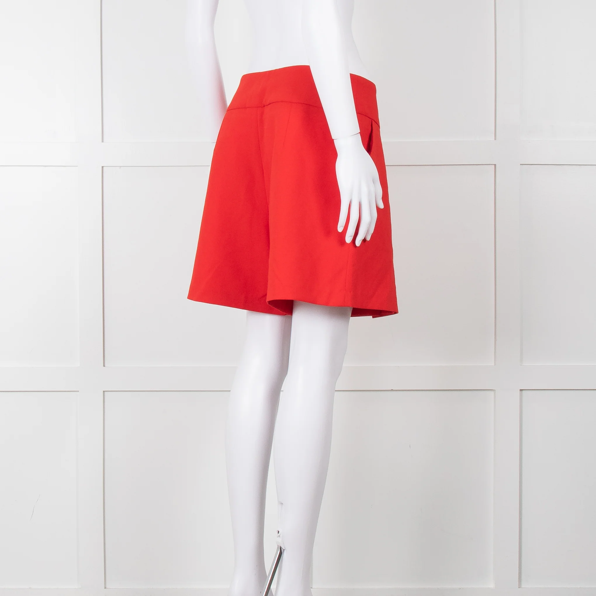 Anne Fontaine Orange Red Front Pleated Shorts - Image 6