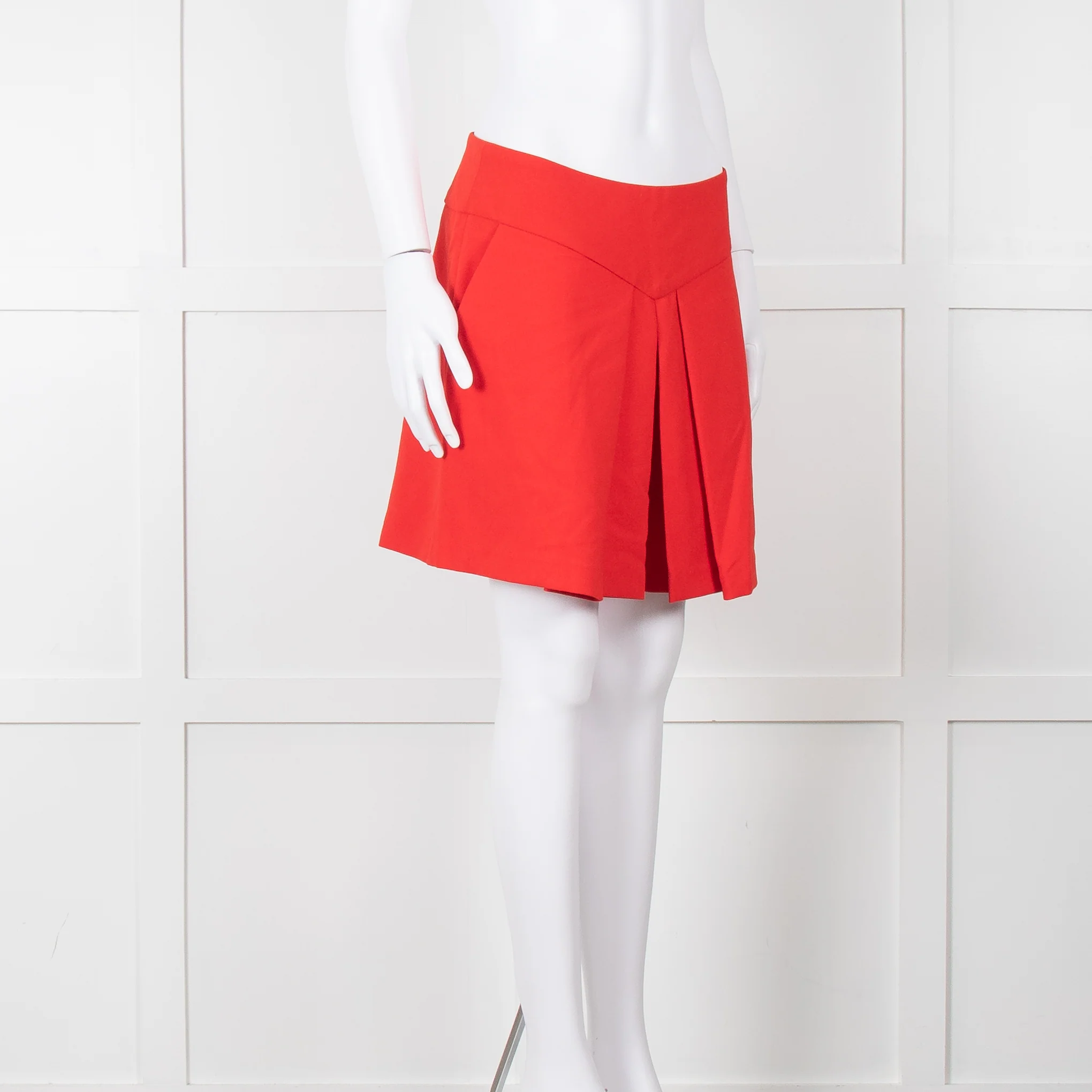 Anne Fontaine Orange Red Front Pleated Shorts - Image 8
