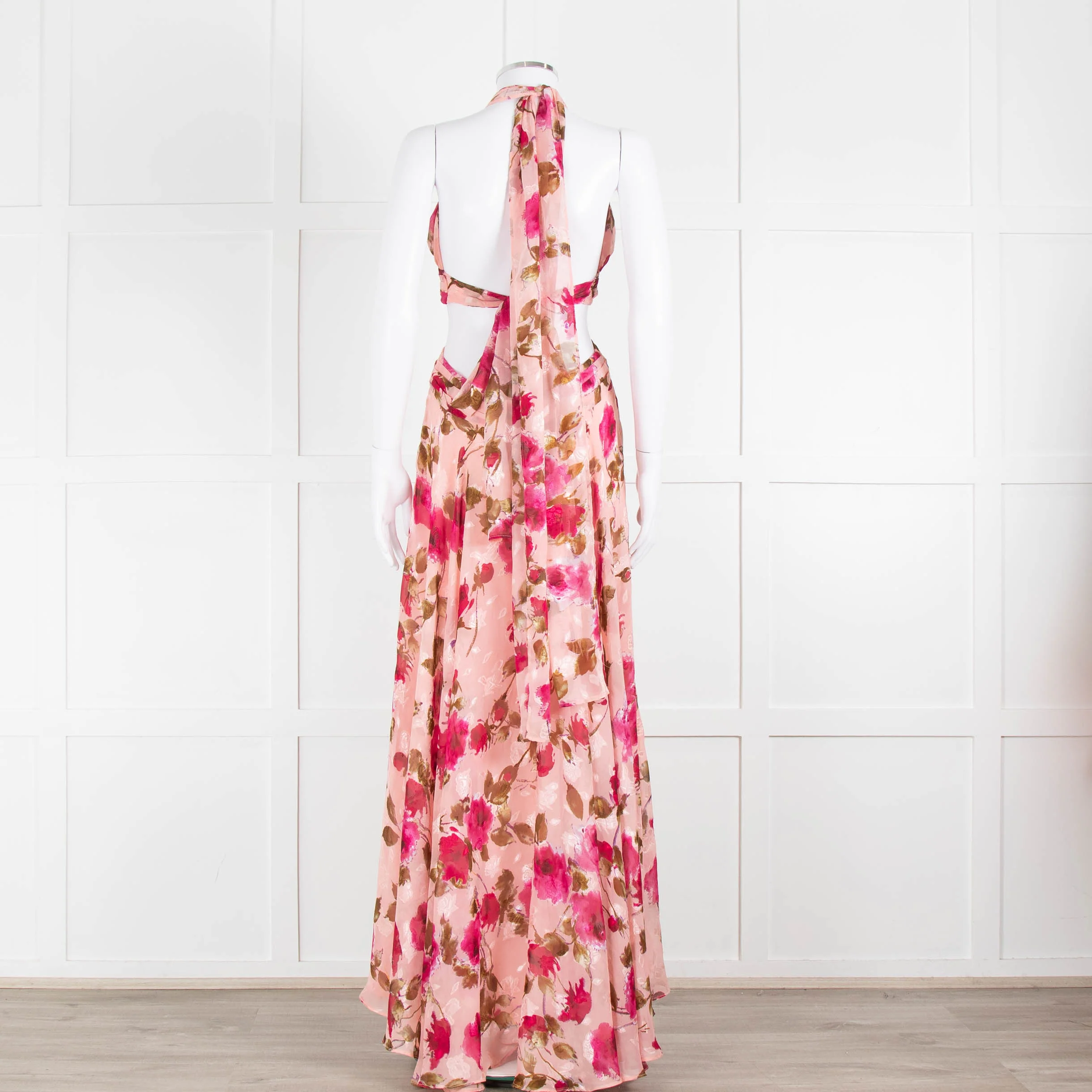 Anne Louise Boutique Pink Floral Backless Maxi Dress - Image 5