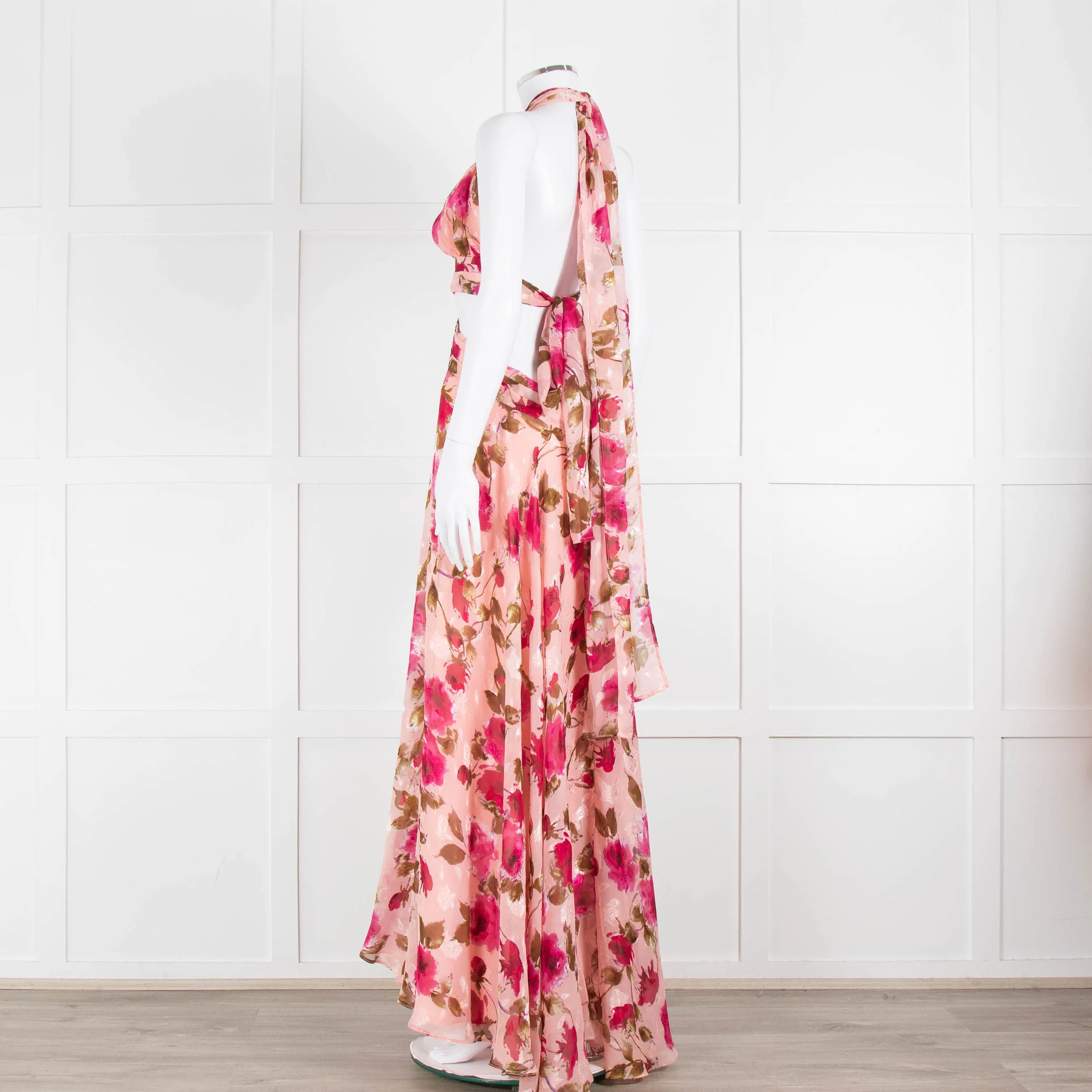 Anne Louise Boutique Pink Floral Backless Maxi Dress - Image 6