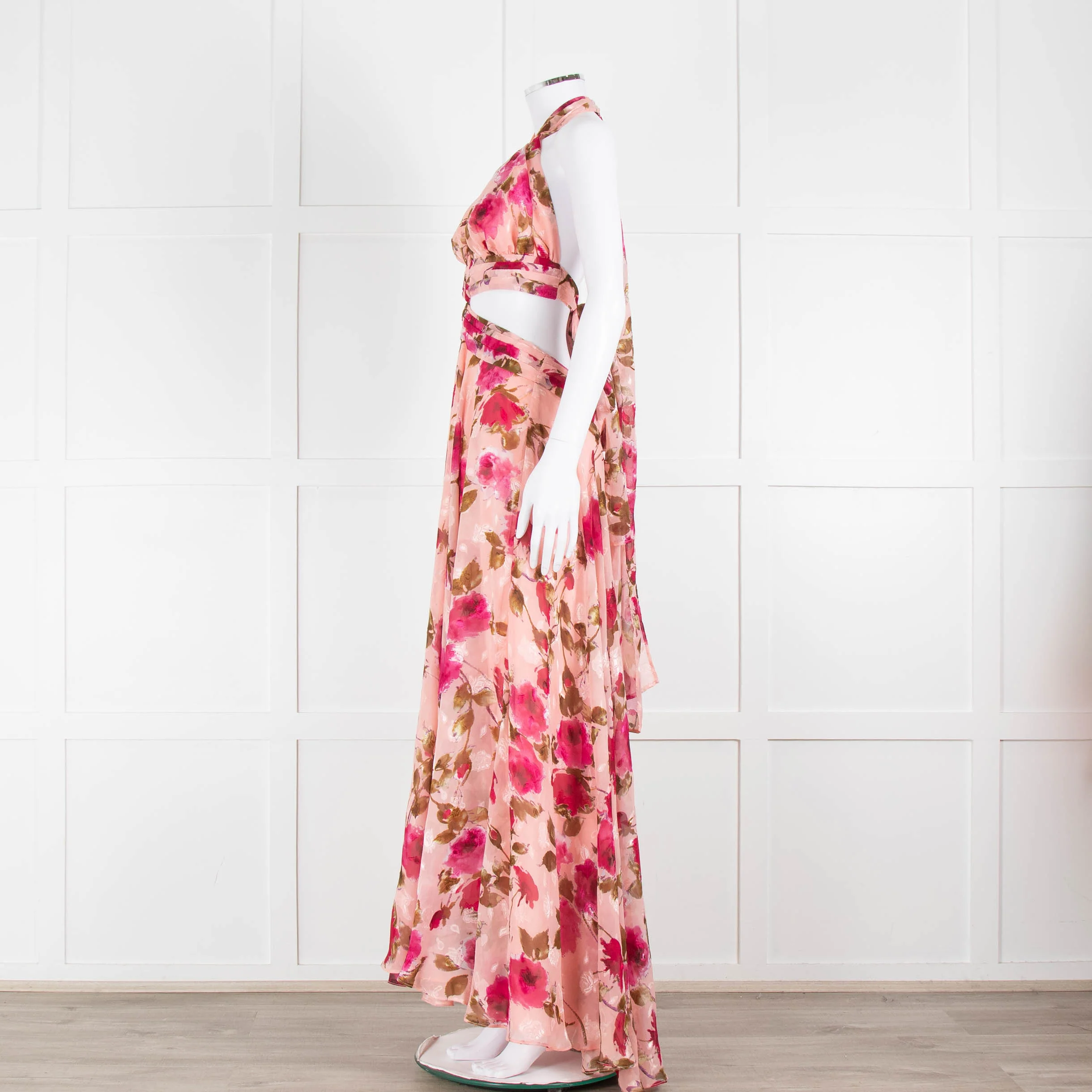 Anne Louise Boutique Pink Floral Backless Maxi Dress - Image 7