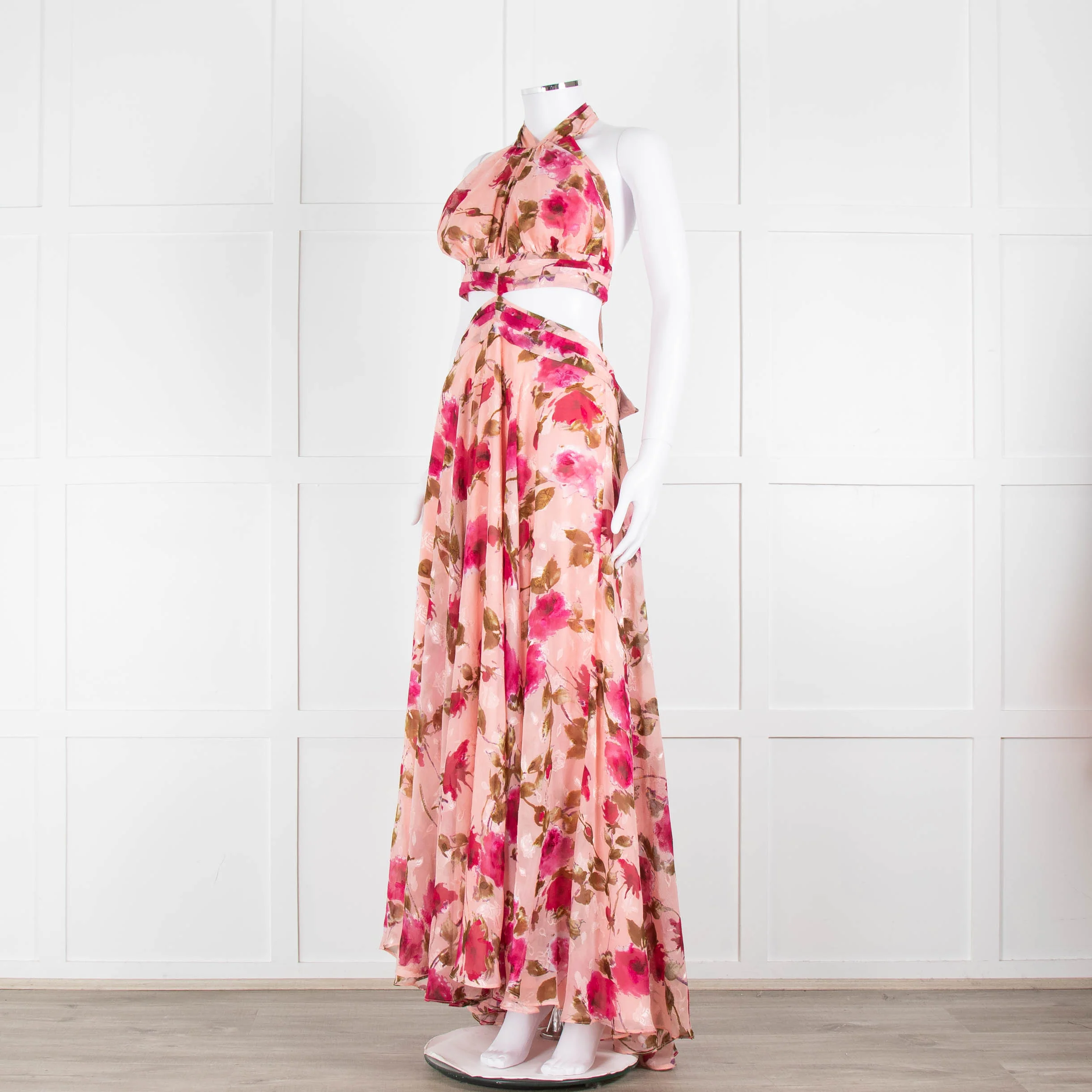 Anne Louise Boutique Pink Floral Backless Maxi Dress - Image 8