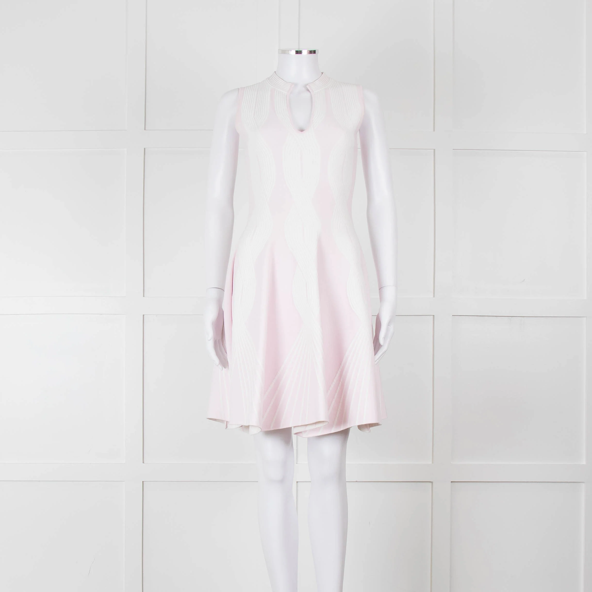 Antonino Valenti Pale Pink Knitted Fit and Flare Dress