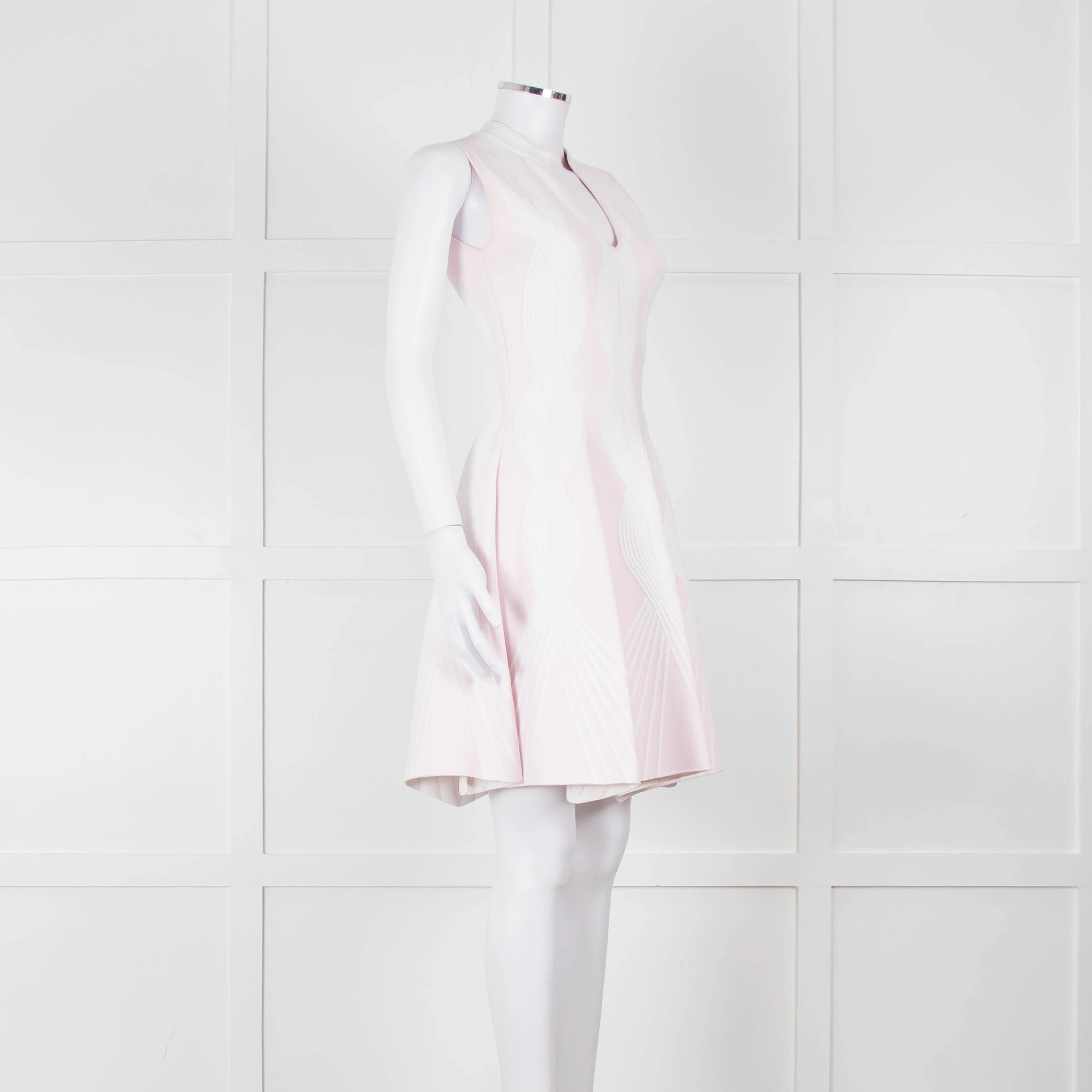 Antonino Valenti Pale Pink Knitted Fit and Flare Dress - Image 2
