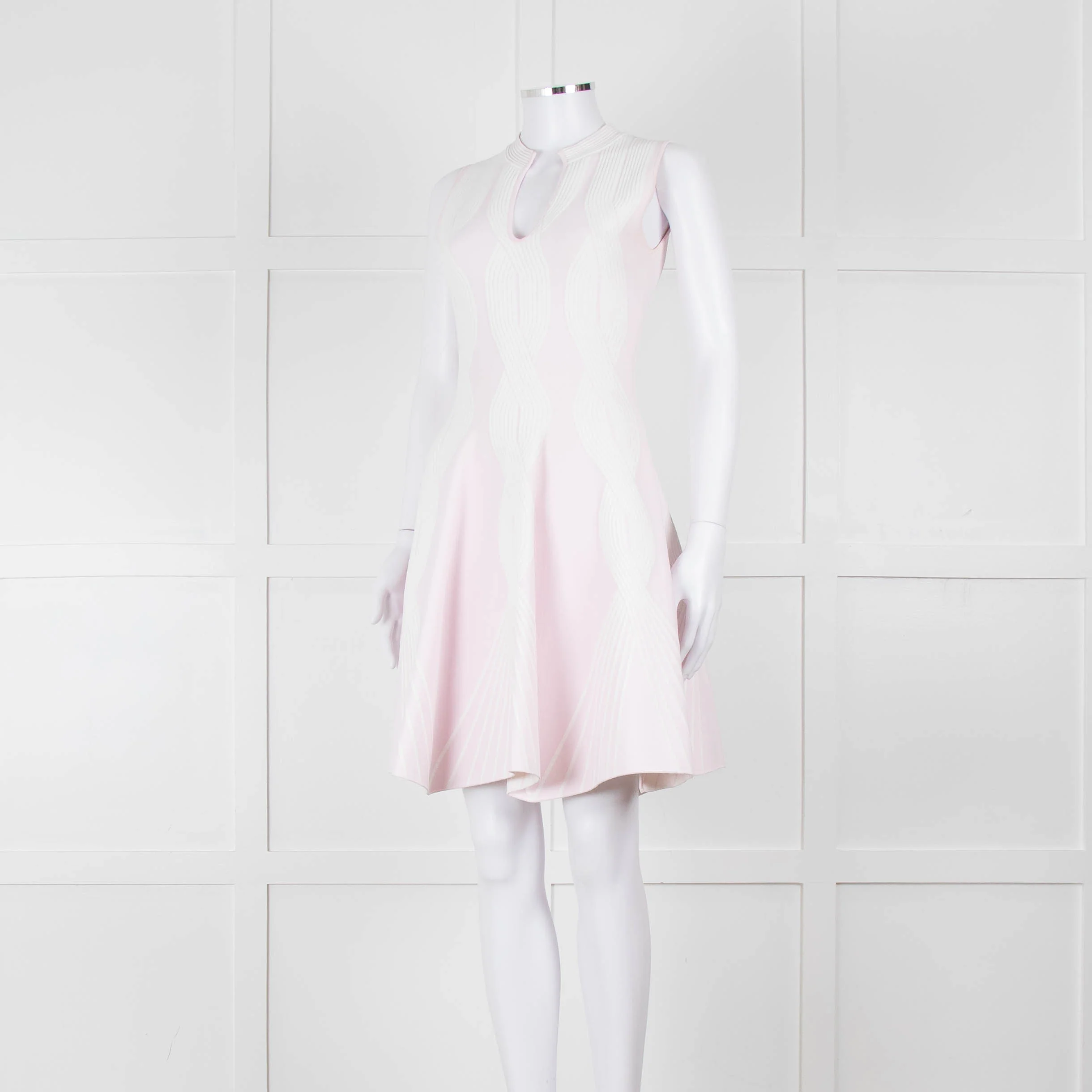 Antonino Valenti Pale Pink Knitted Fit and Flare Dress - Image 8