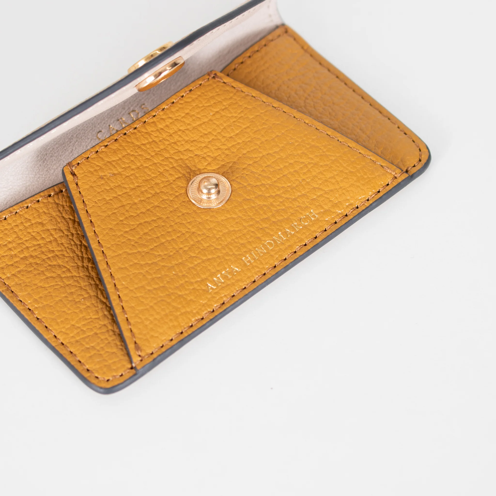 Anya Hindmarch Mustard Card Pouch for Phone - Image 9