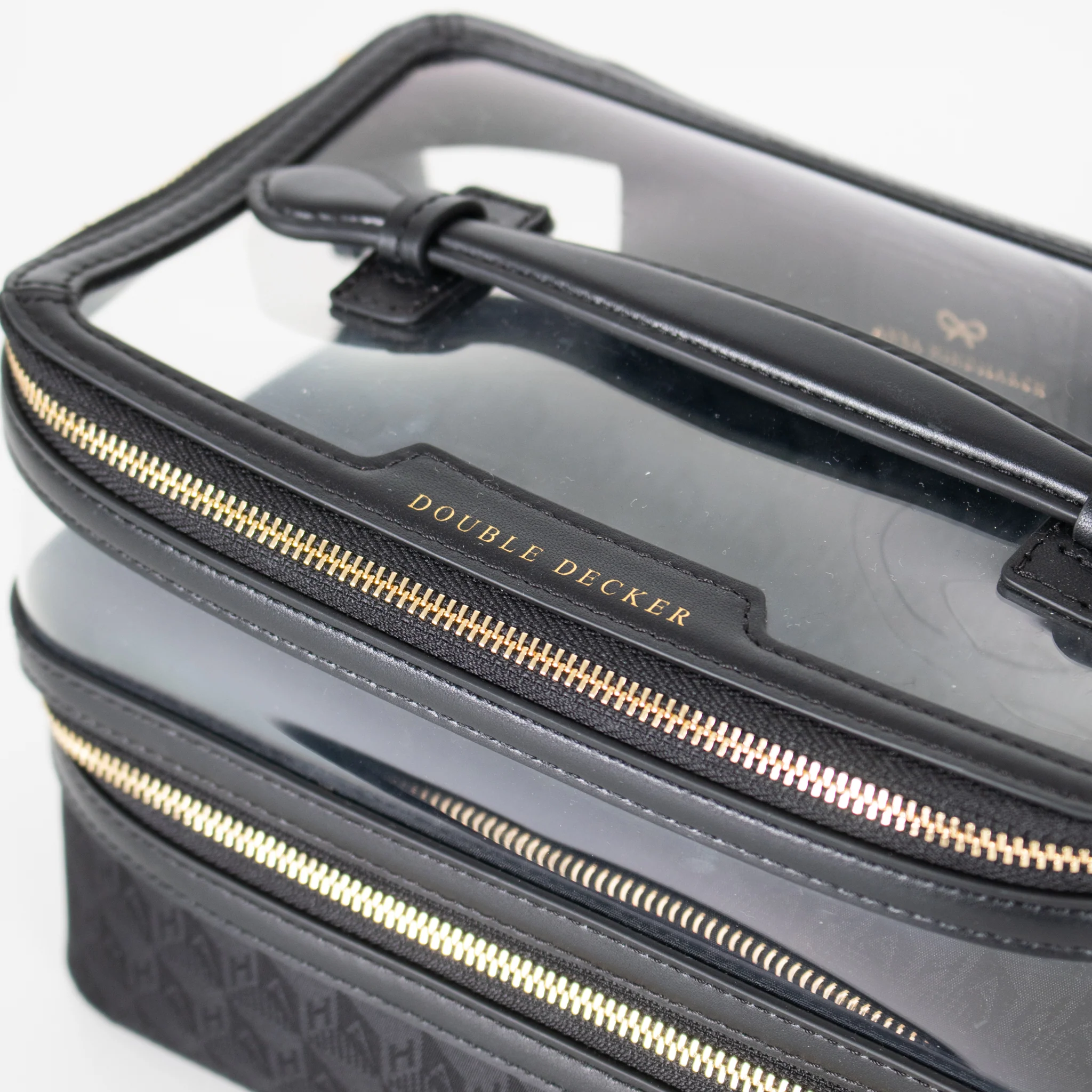 Anya Hindmarch Black Double Decker Makeup Bag - Image 8