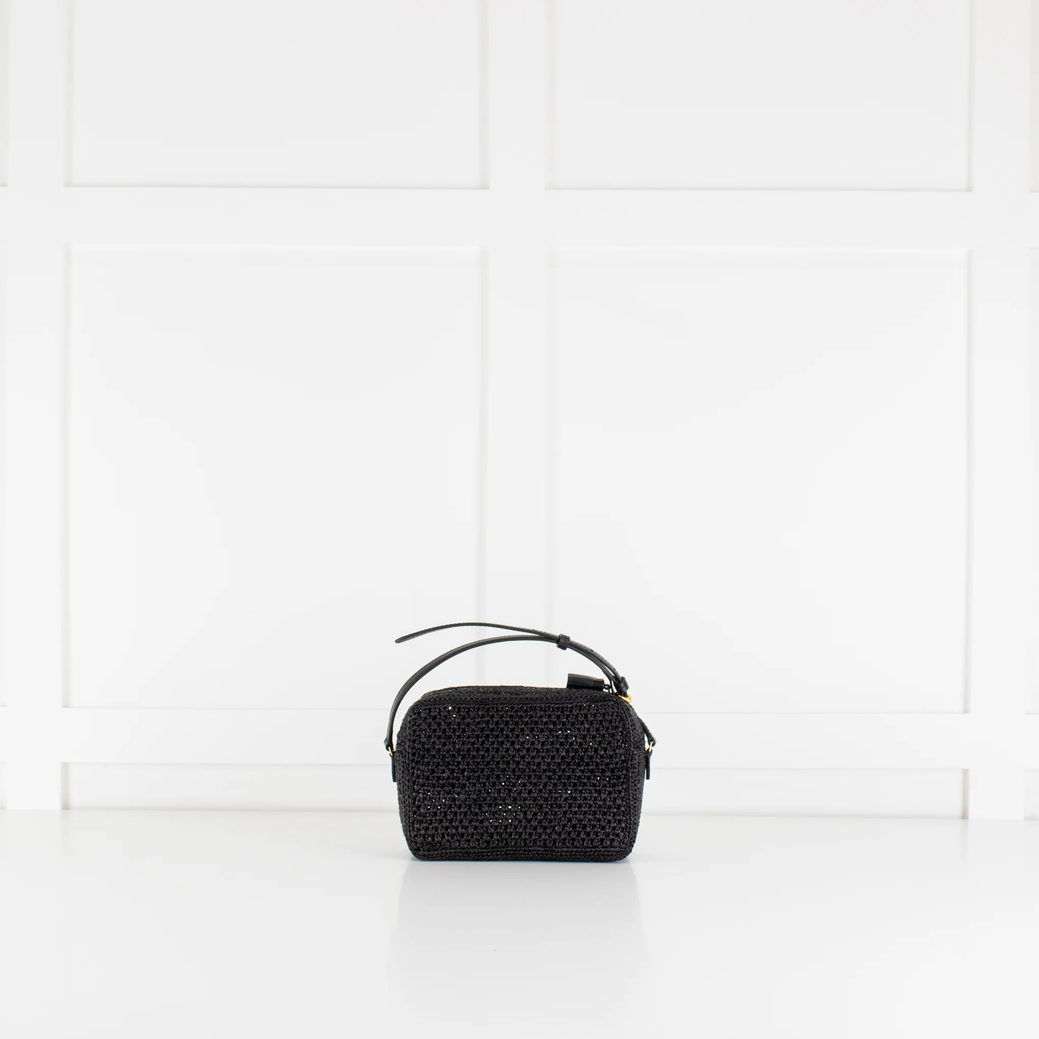 Anya Hindmarch Black Eyes Woven Crossbody Bag - Image 5