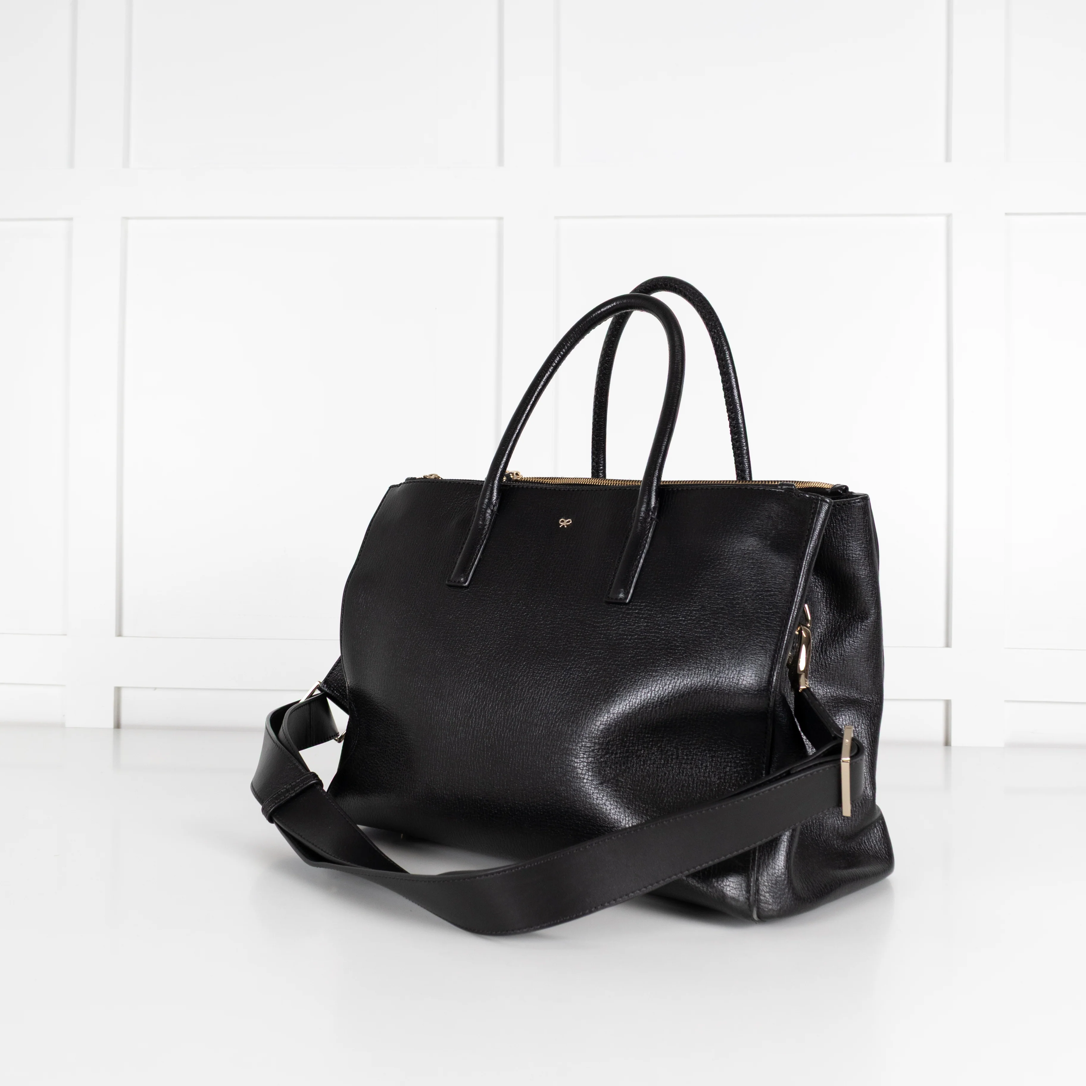 Anya Hindmarch Black Leather Ebury Tote Bag - Image 12