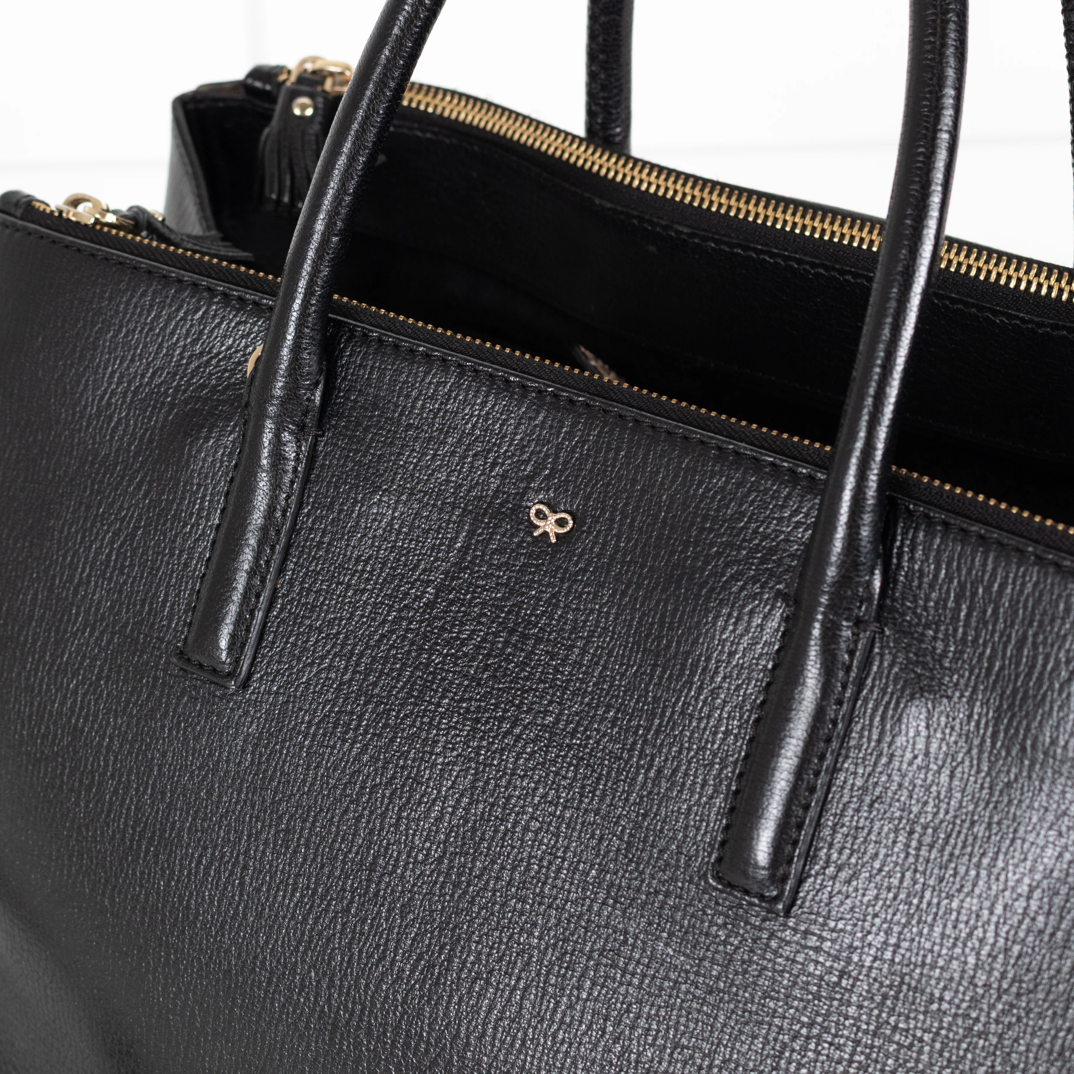 Anya Hindmarch Black Leather Ebury Tote Bag - Image 13