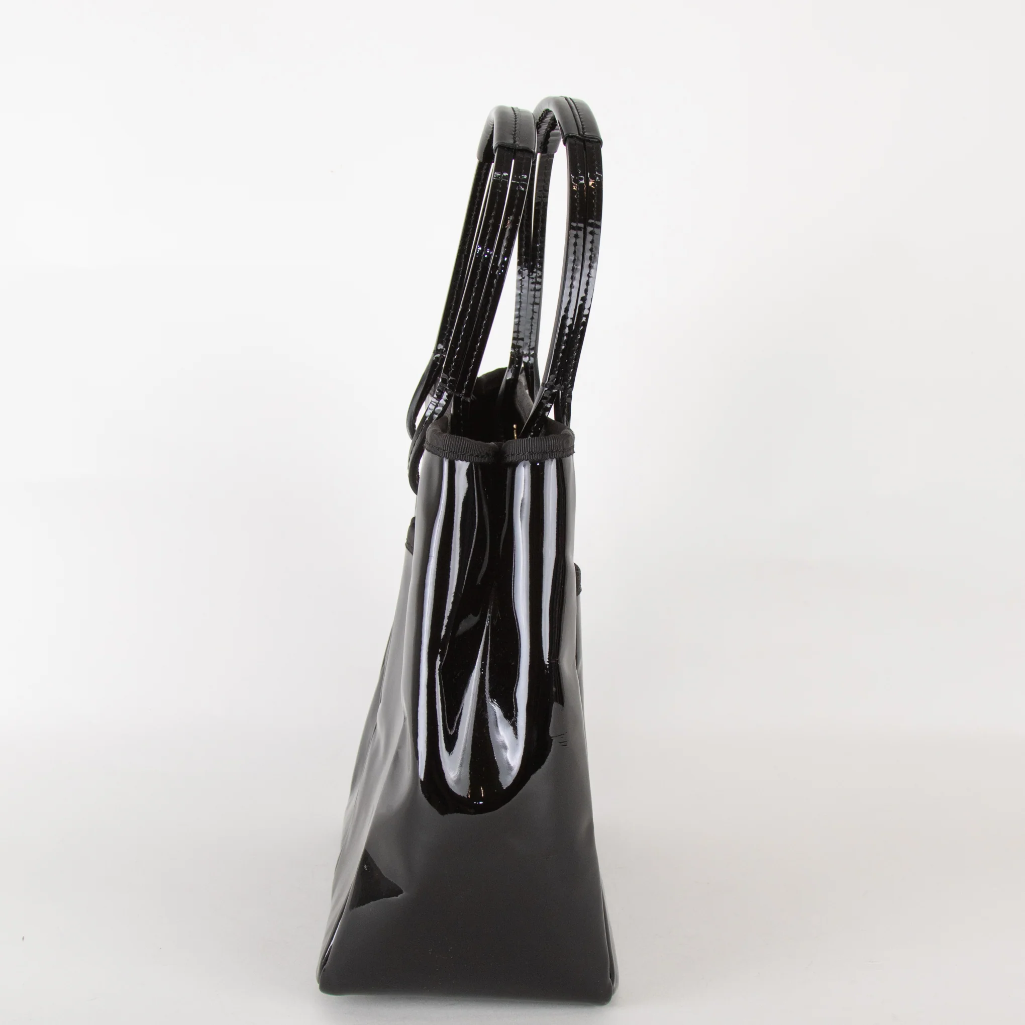 Anya Hindmarch Black Patent Leather Tote Bag - Image 6
