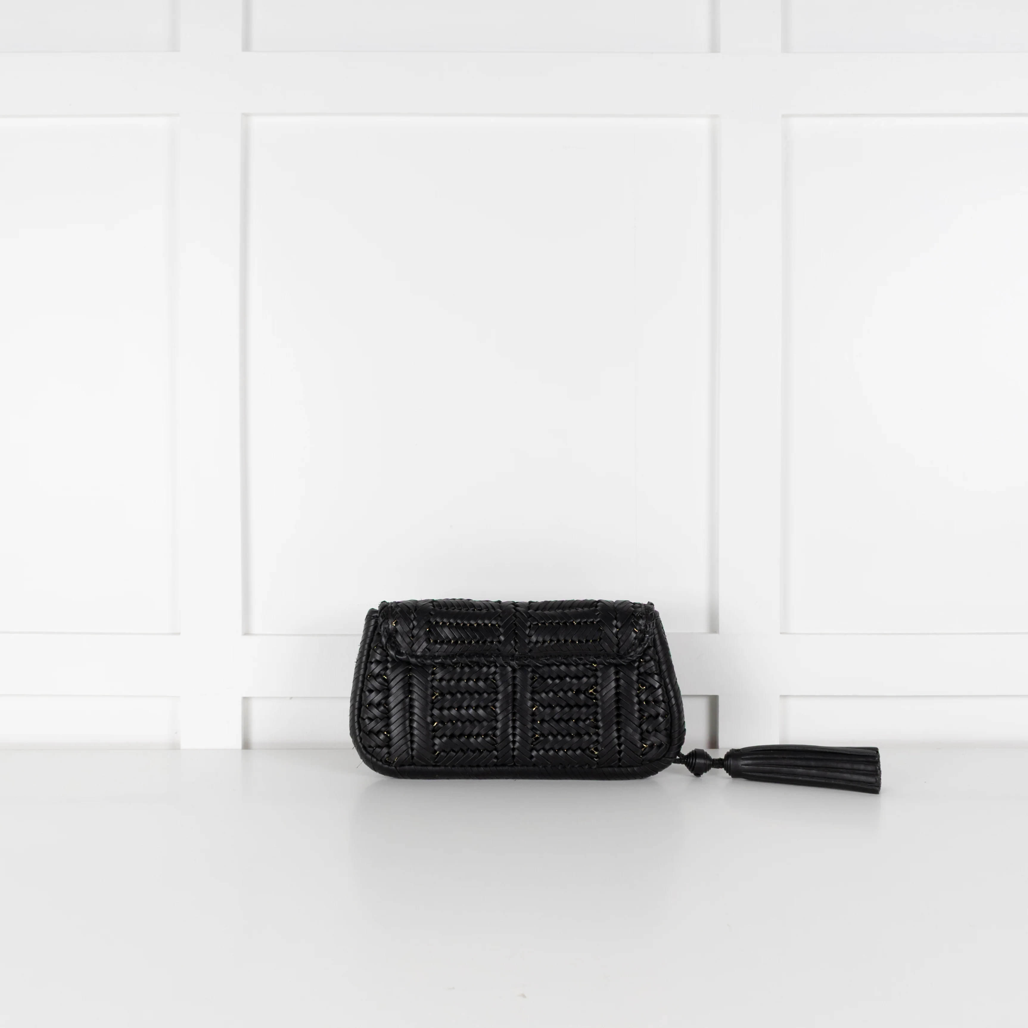 Anya Hindmarch Black Woven Leather Clutch - Image 4