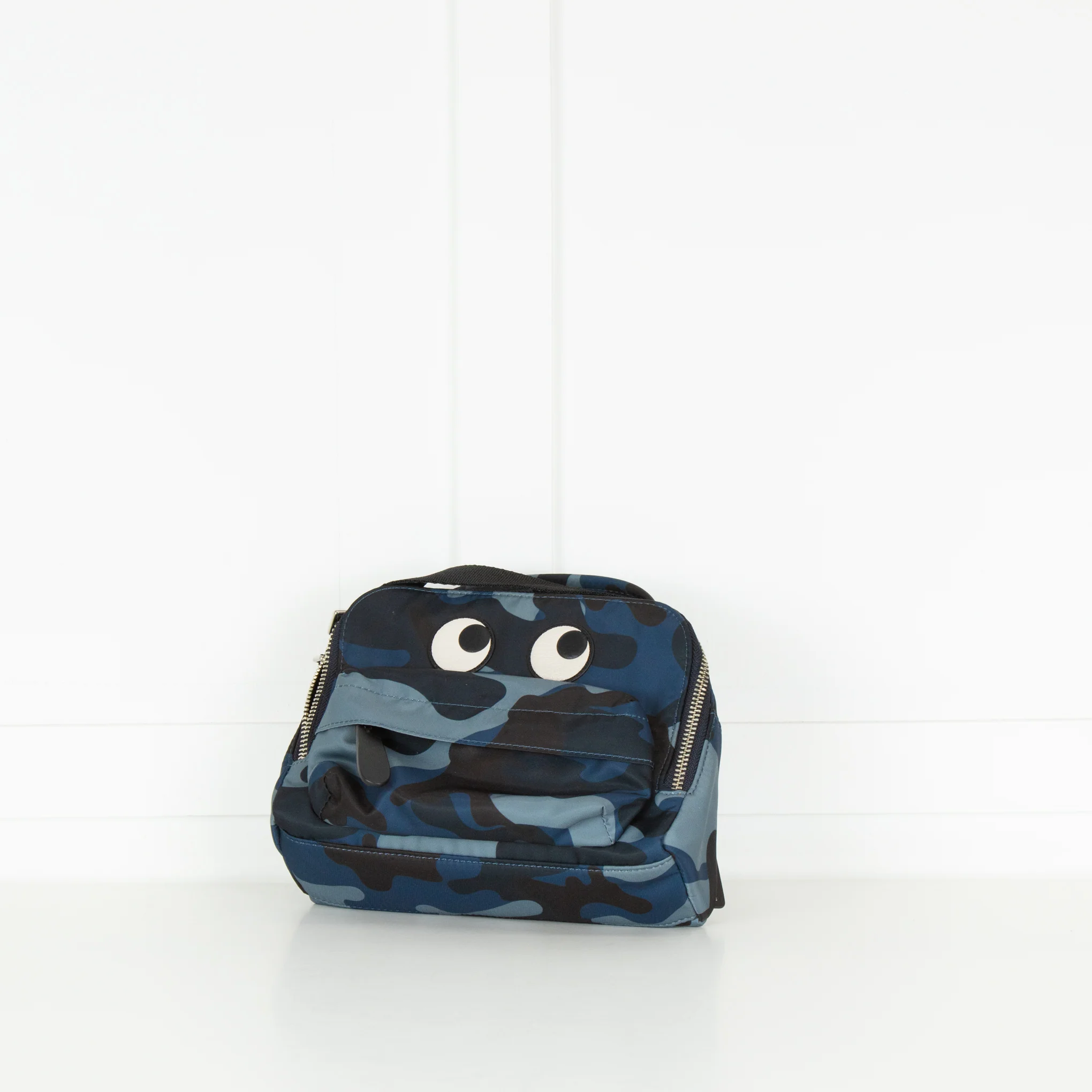 Anya Hindmarch Blue Camo Top Handle Nylon Satchel Crossbody - Image 2