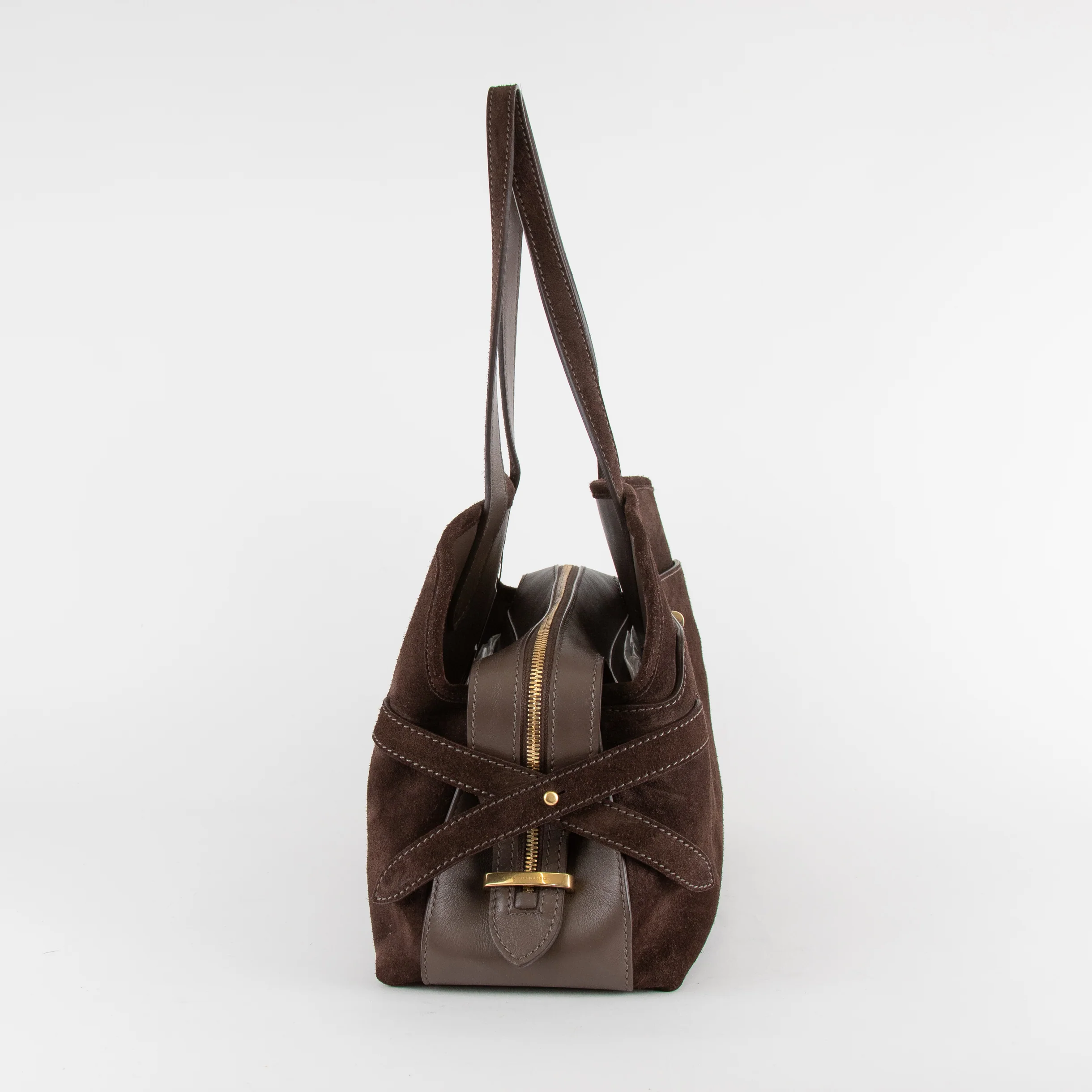 Anya Hindmarch Brown Suede Wilson Tote Bag Brown - Image 4